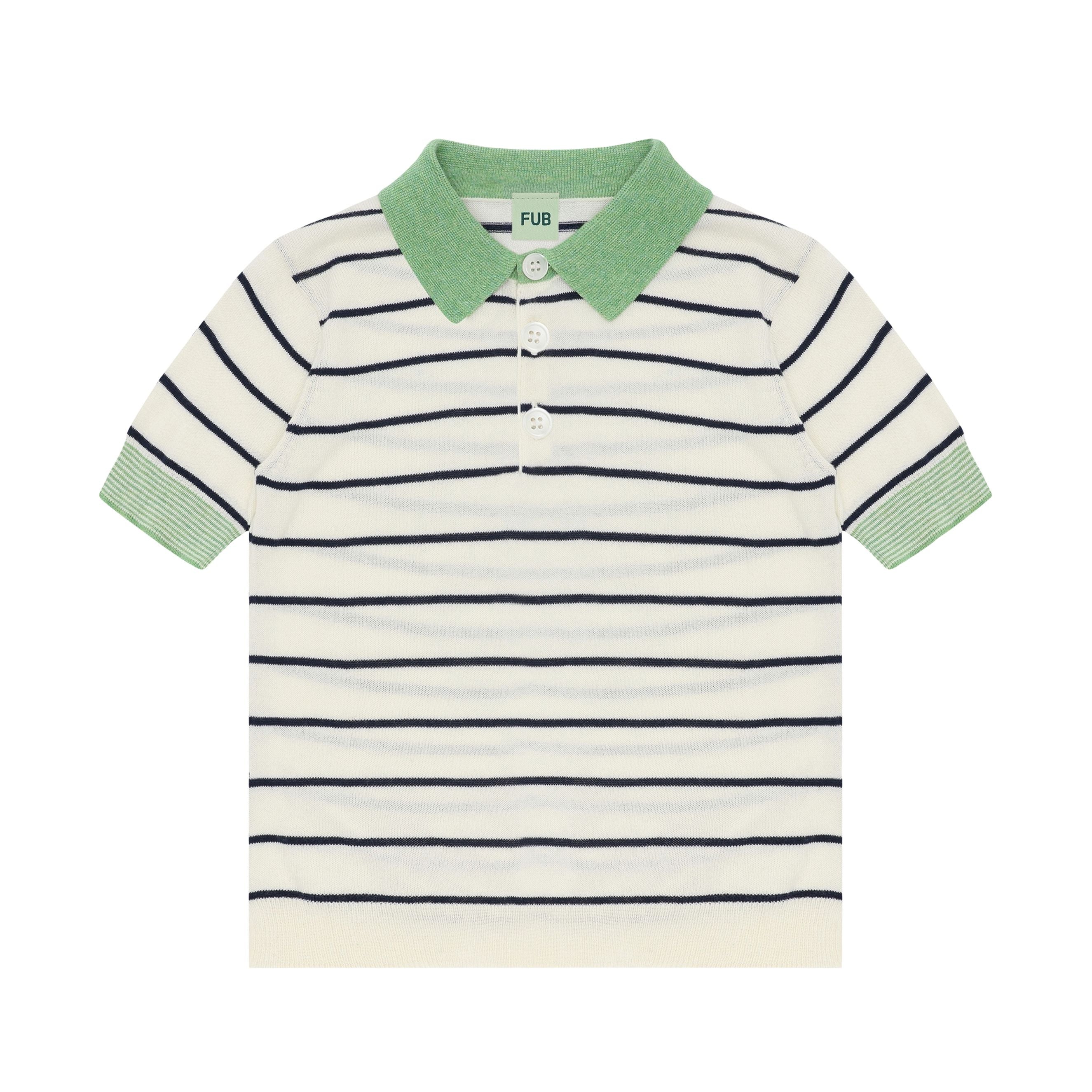 FUB-Kids Striped Polo ecru/dark navy
