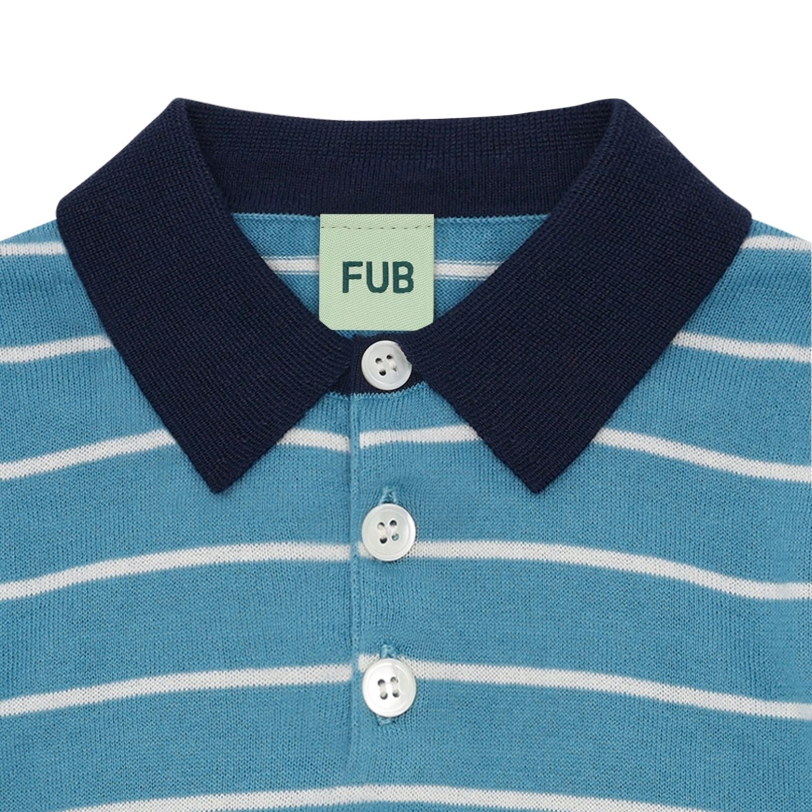 FUB-Kids Striped Polo sea/ecru