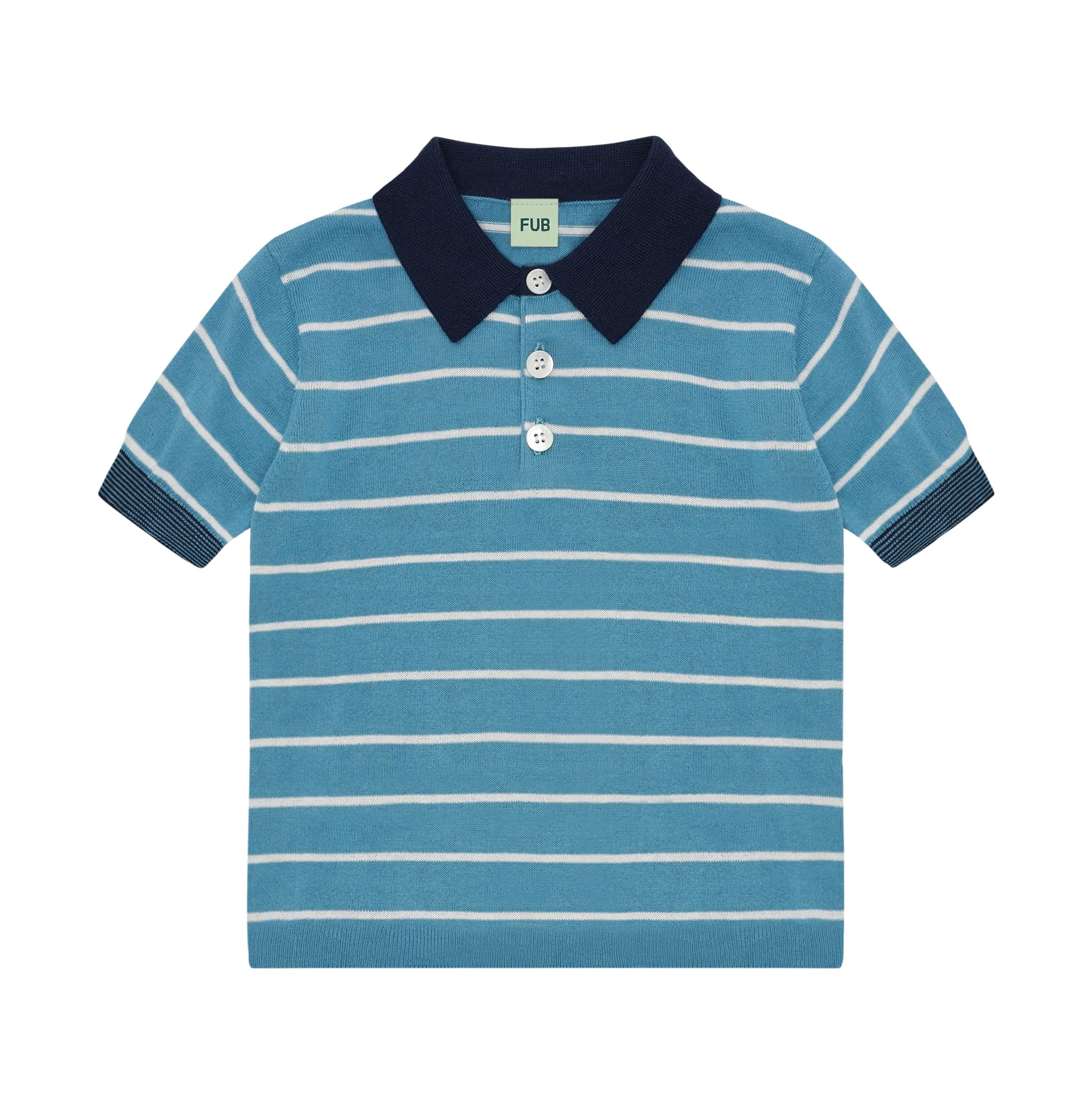 FUB-Kids Striped Polo sea/ecru