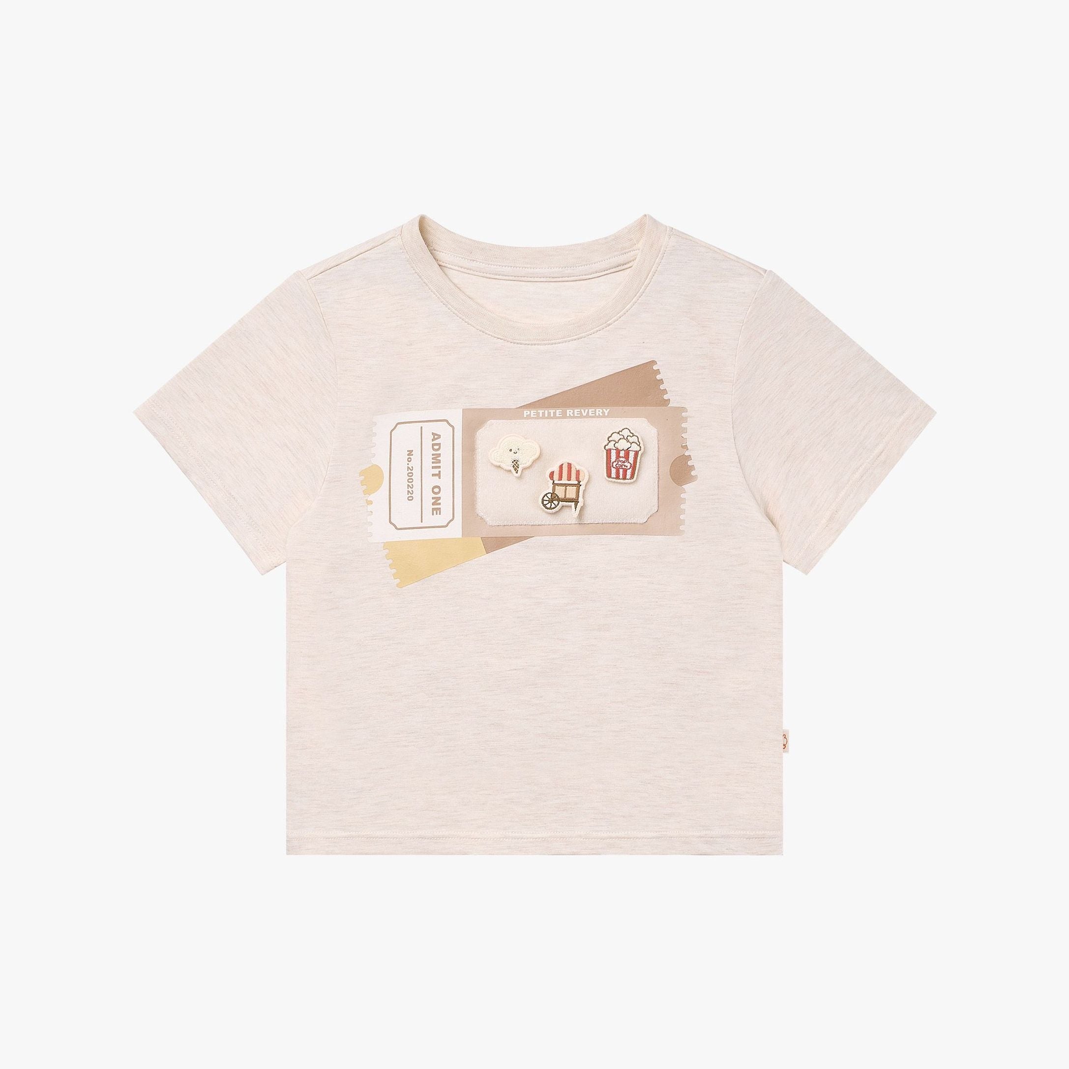 Petite Revery-Kids Short Sleeve Velcro Tee Nimbus Cloud
