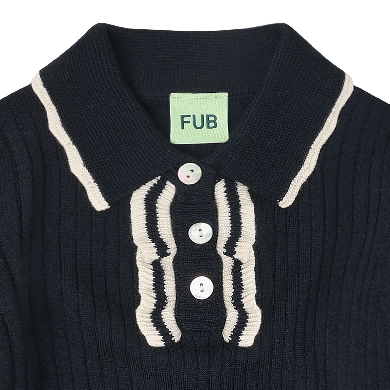 FUB-Girls Frill Polo dark navy