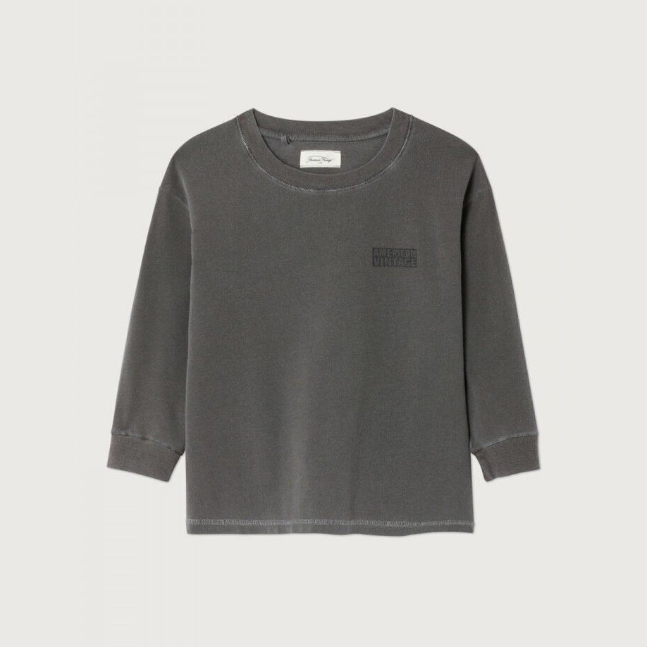 American Vintage-Kids T-Shirt ML Col Rond Carbone Vintage