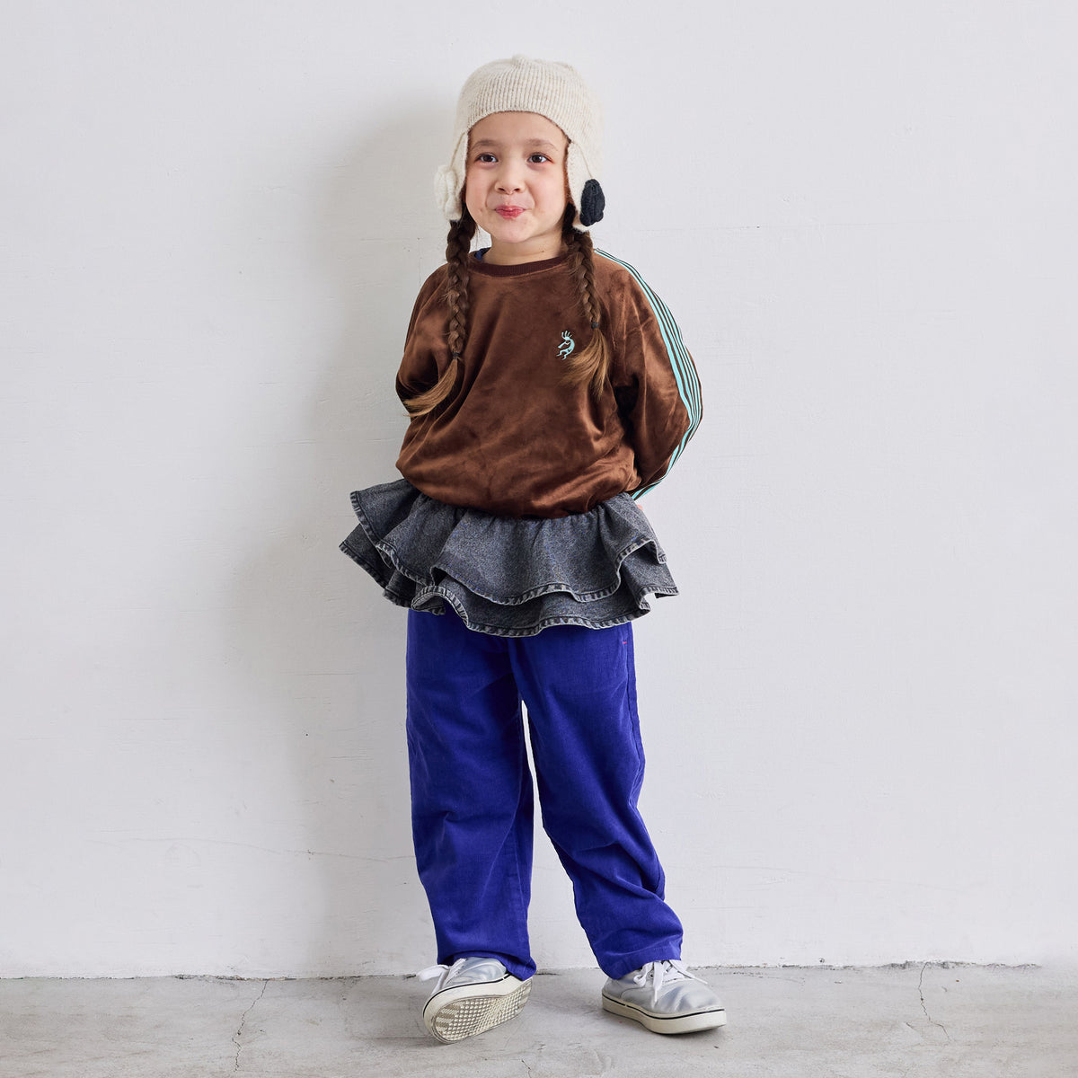 Markey's-Velour Track Pullover Brown