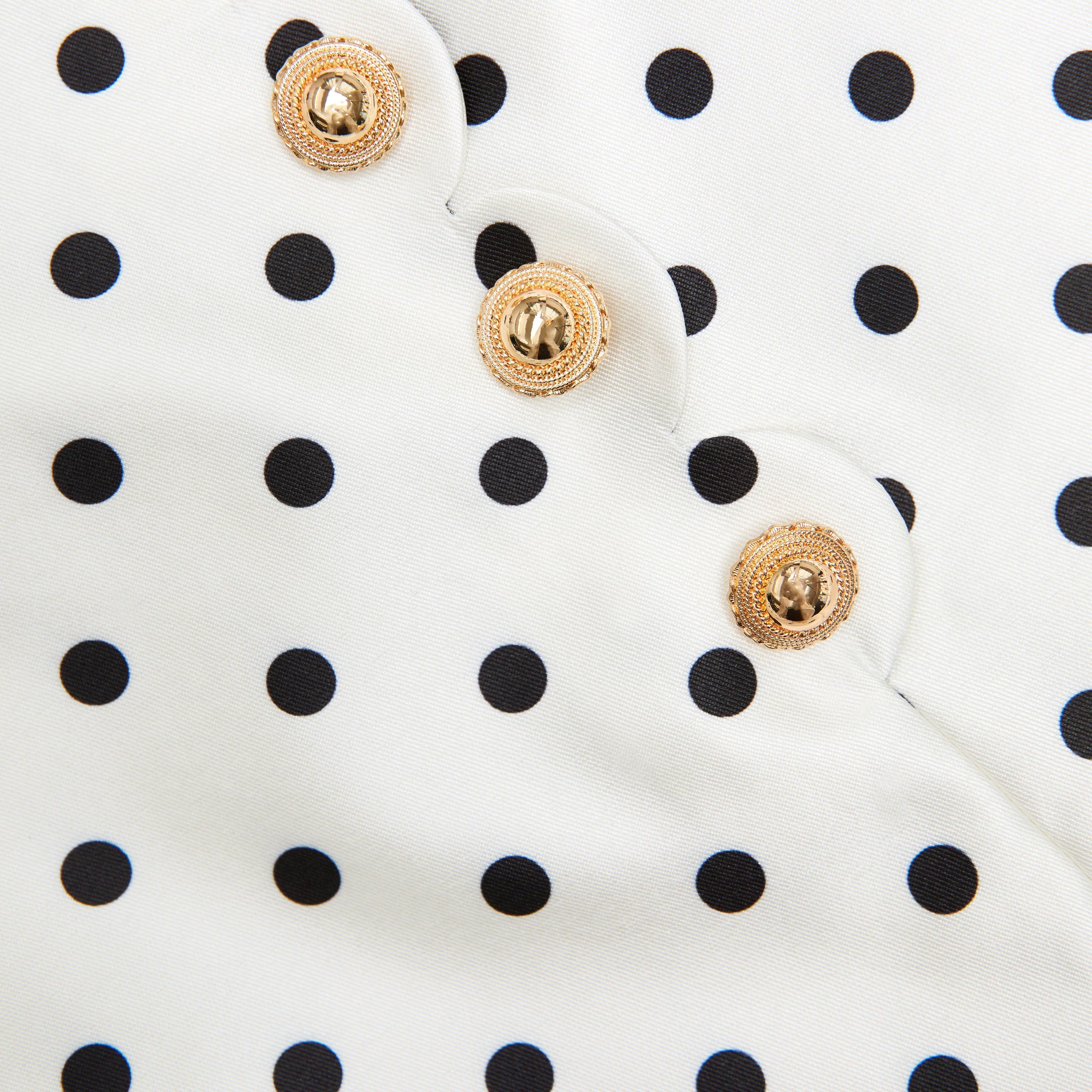 Self Portrait-CREAM SLEEVELESS POLKA DOT TAFFETA DRESS