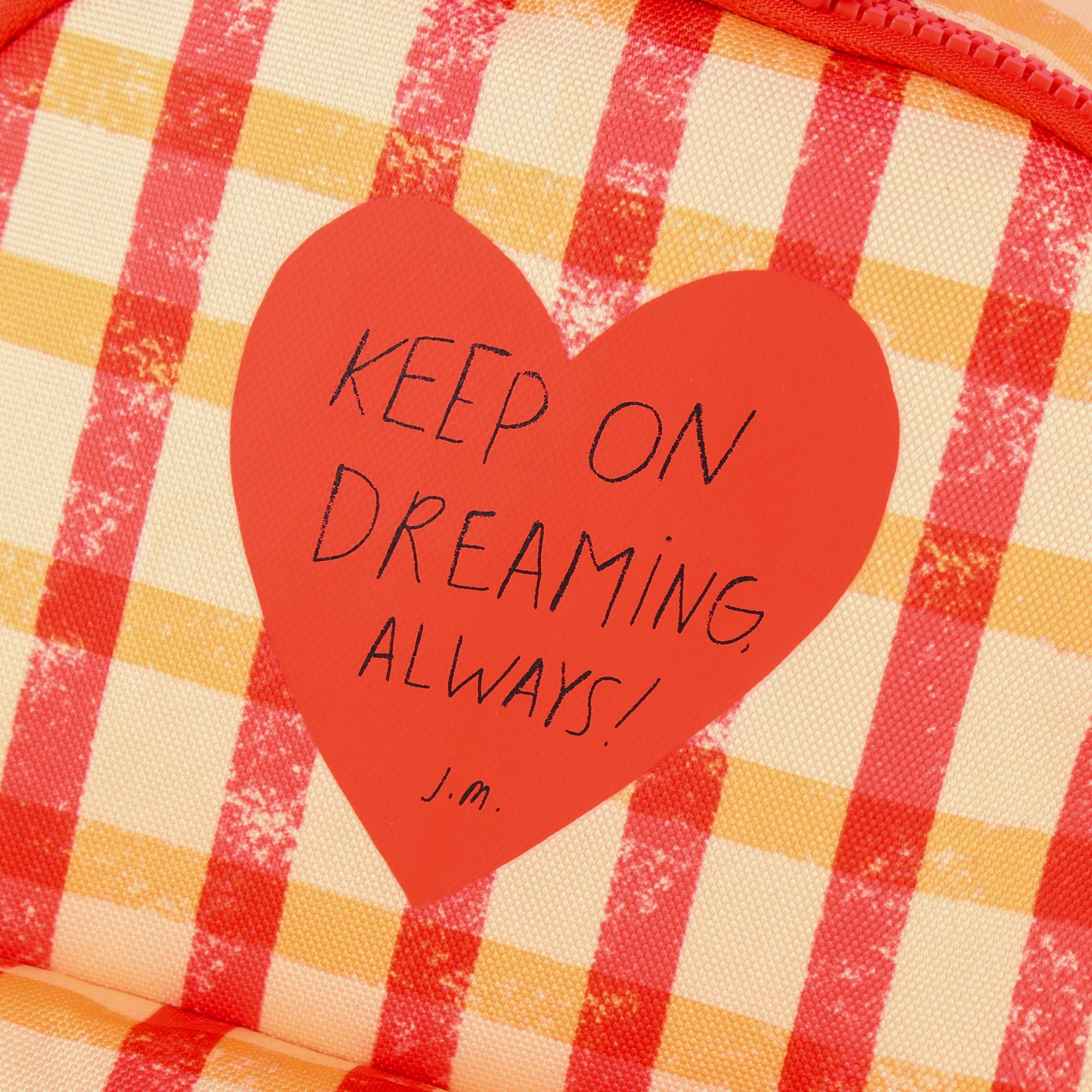 Jelly Mallow-Checked Heart Backpack Yellow