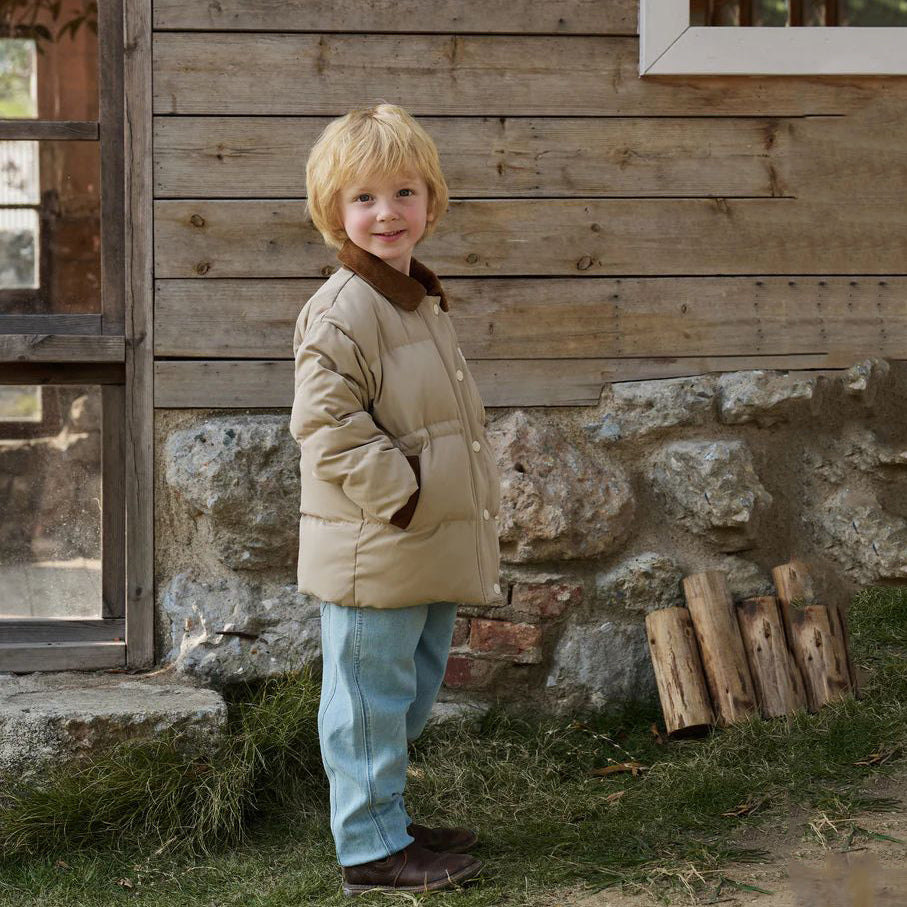 Petite Revery-Recycled Polyester Down Kids Coat Pine Wood