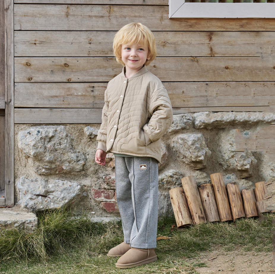 Petite Revery-Recycled Nylon Taslon Kids Quilted Cloud Jacket Pine Wood