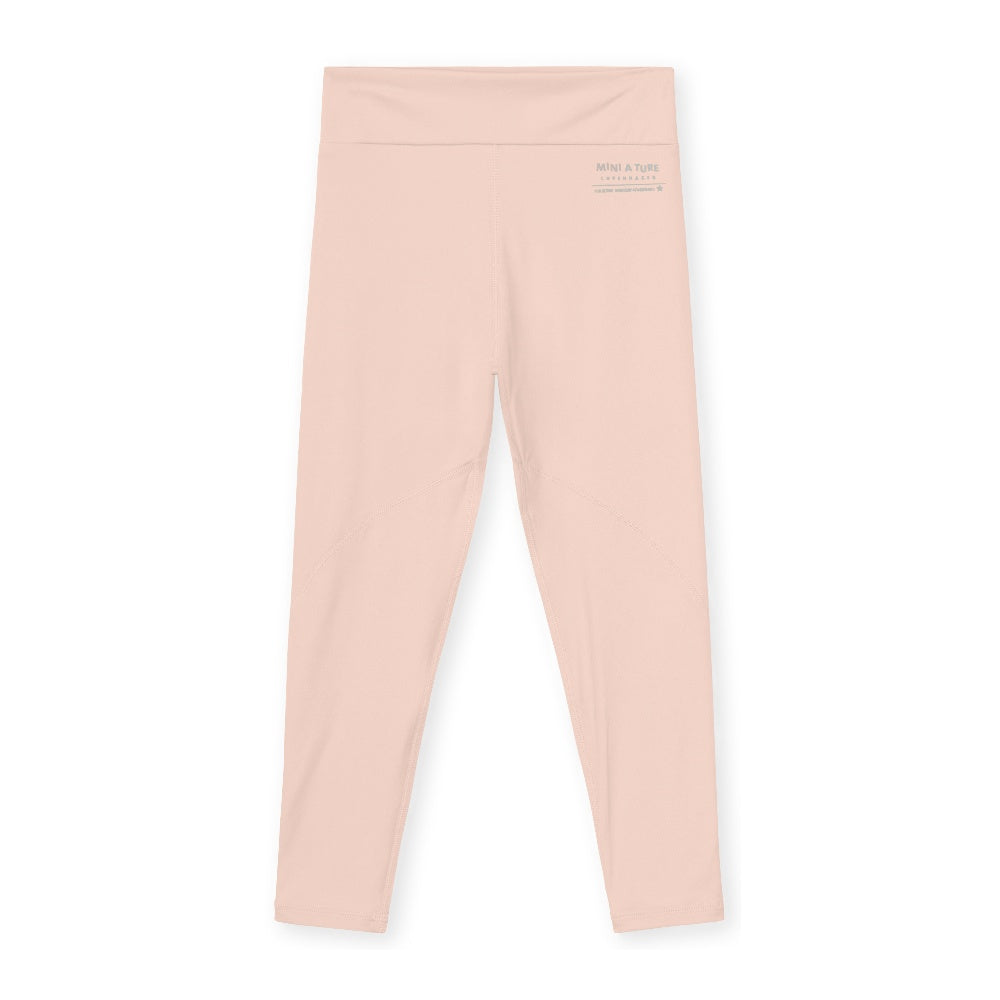 Mini A Ture-Pink Print Logo Leggings