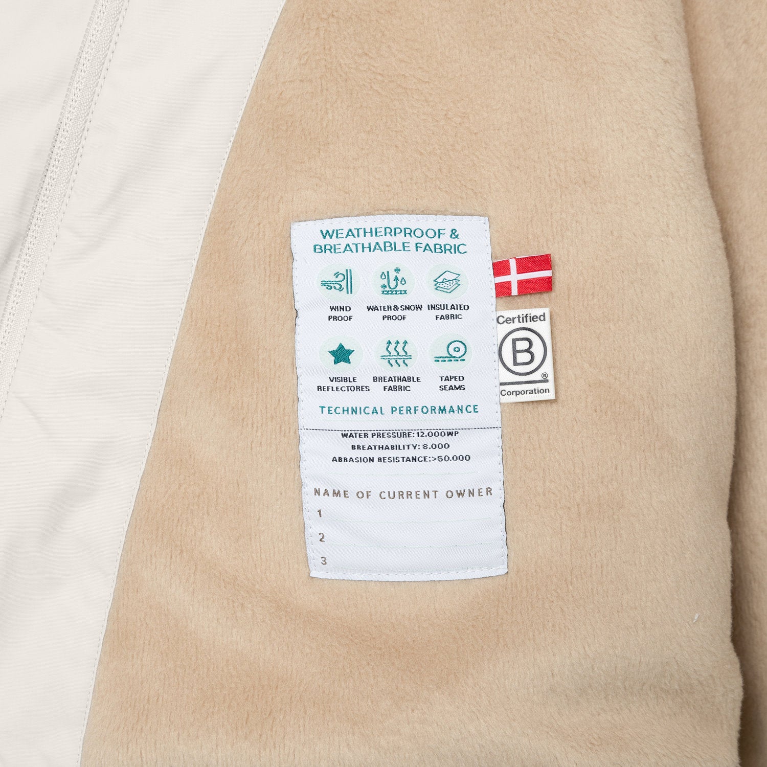 Mini A Ture-MATWANG fleece lined winter jacket. GRS Angora cream