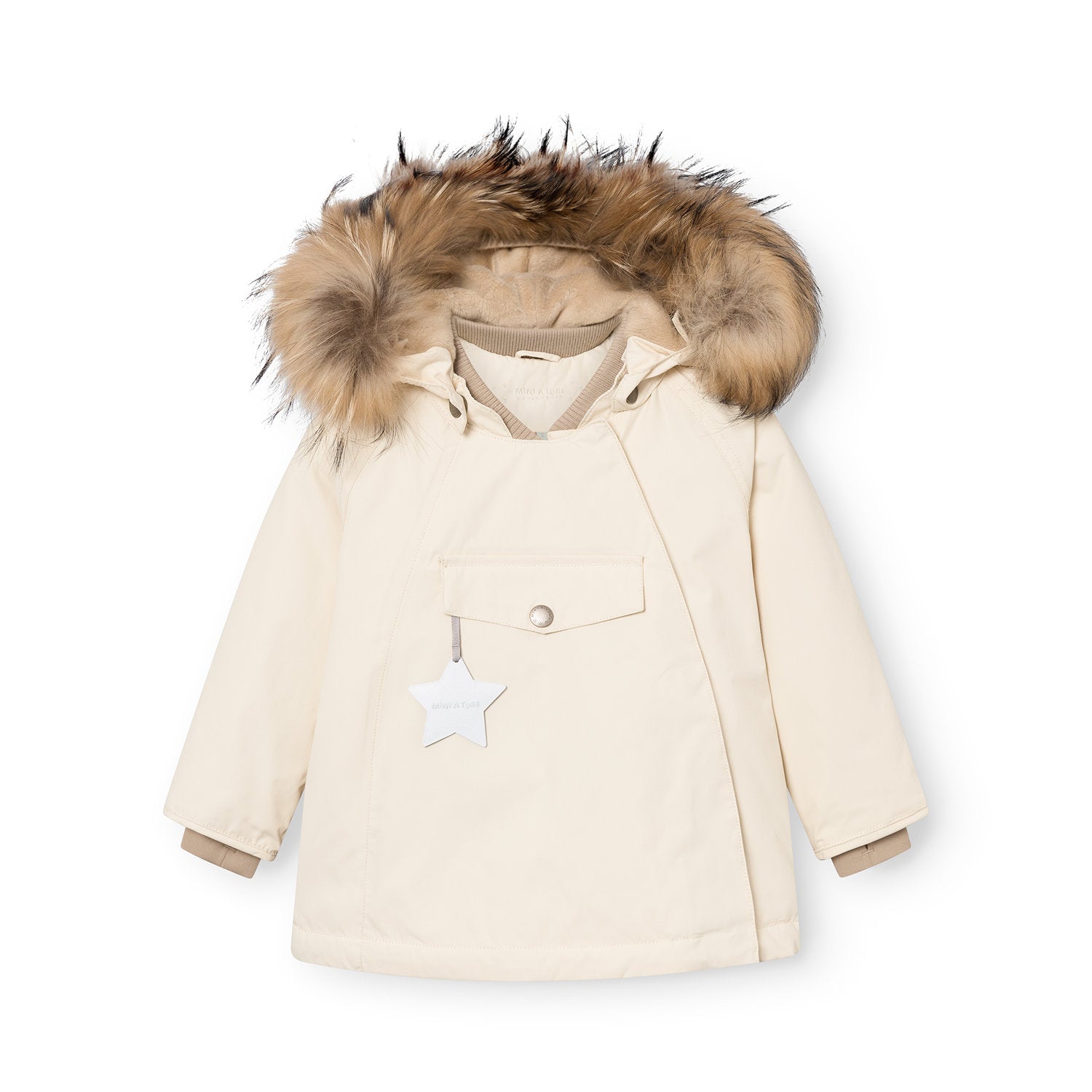 Mini A Ture-MATWANG fleece lined winter jacket fur. GRS Angora cream