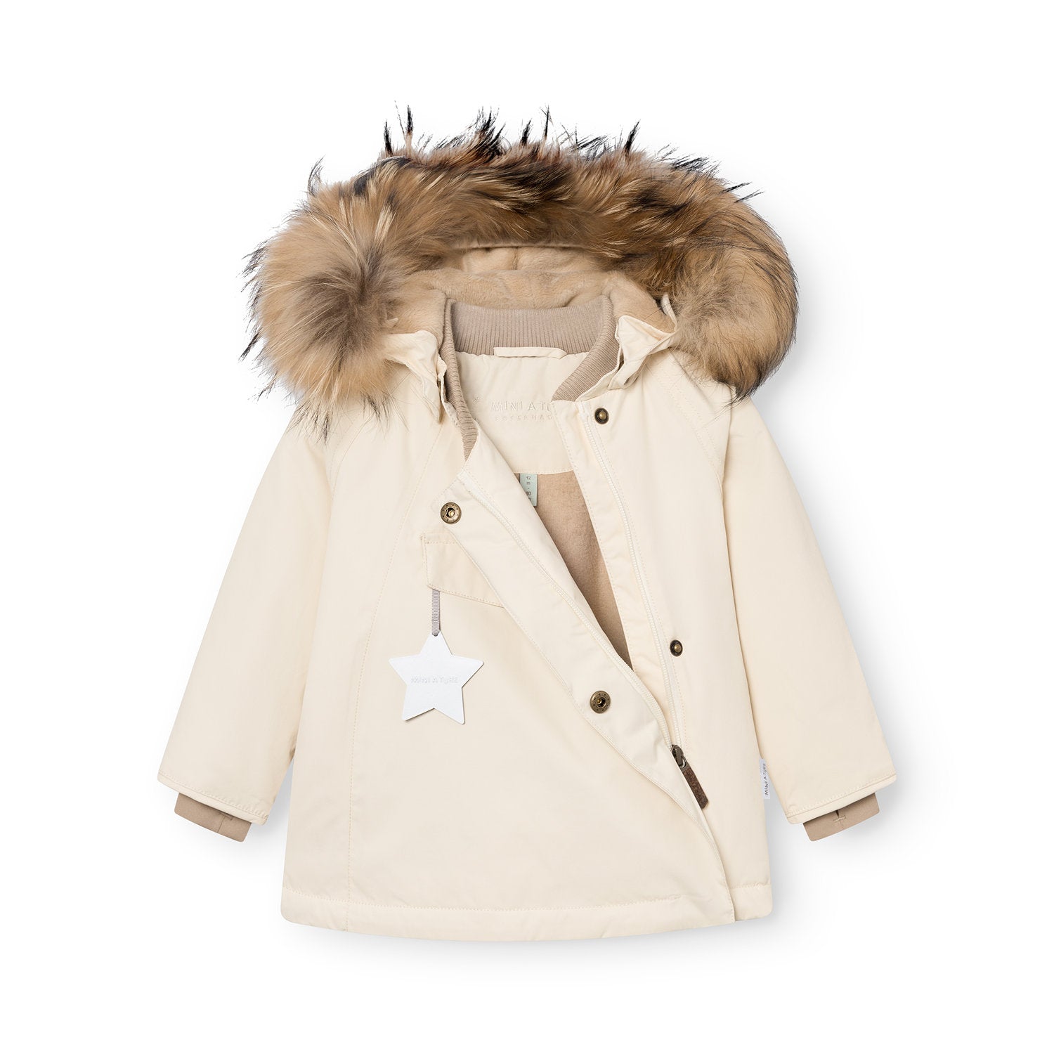 Mini A Ture-MATWANG fleece lined winter jacket fur. GRS Angora cream