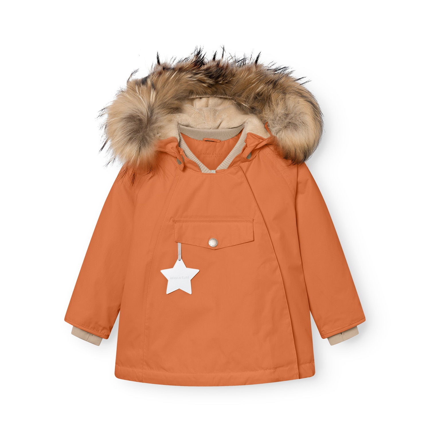 Mini A Ture-MATWANG fleece lined winter jacket fur. GRS Leather brown