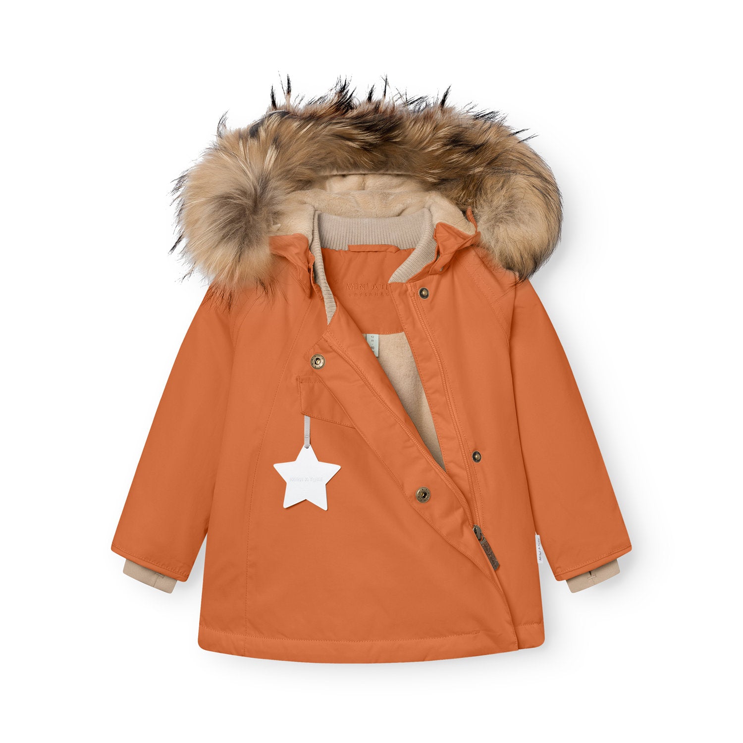 Mini A Ture-MATWANG fleece lined winter jacket fur. GRS Leather brown