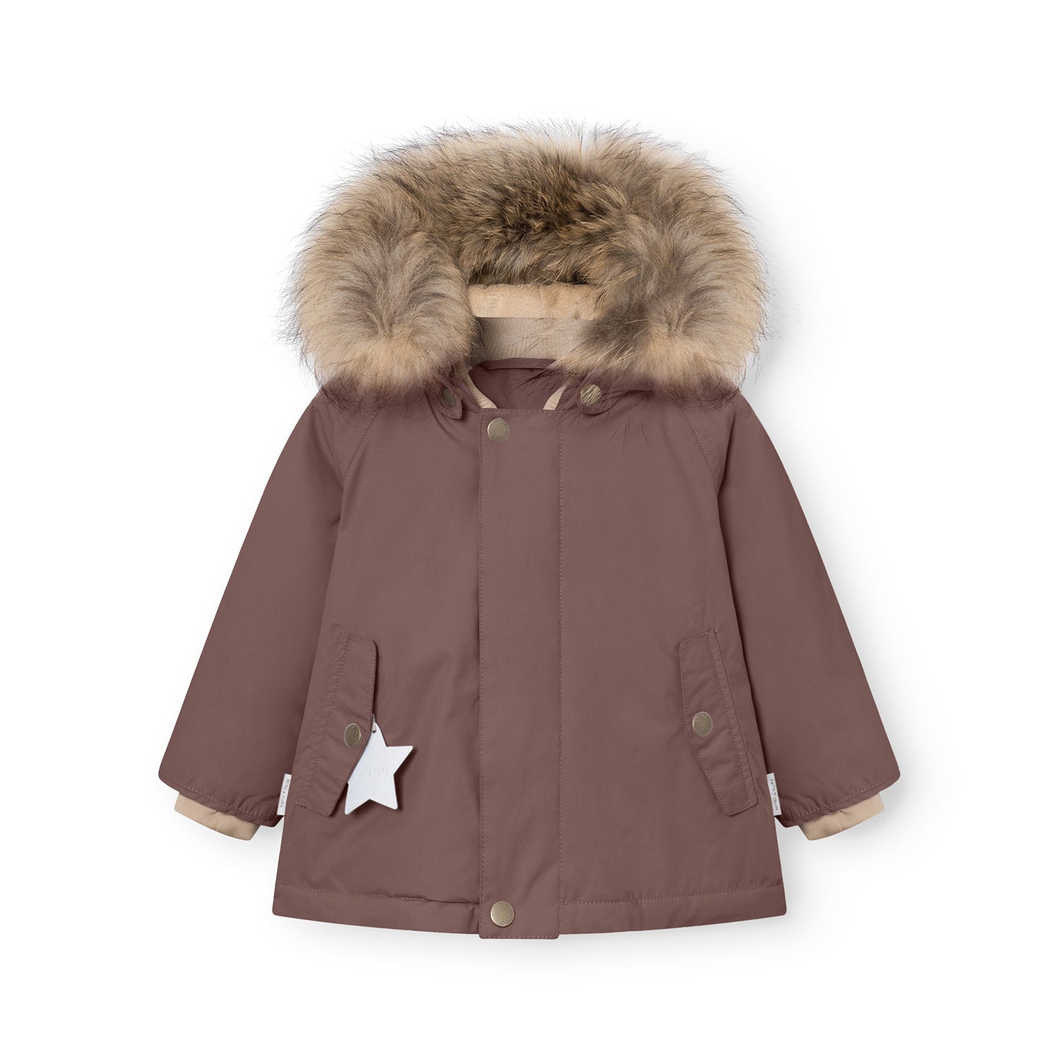Mini A Ture-MATWALLY fleece lined winter jacket fur. GRS Peppercorn plum