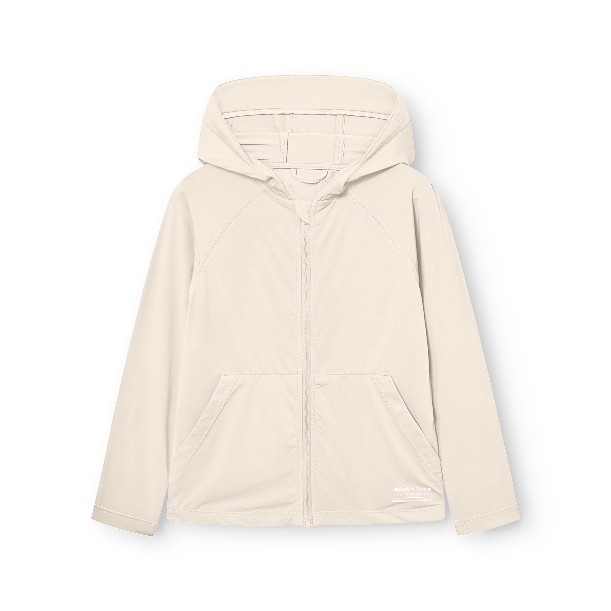 Mini A Ture-MATDRUNA UV skin hoodie. GRS Papyrus white
