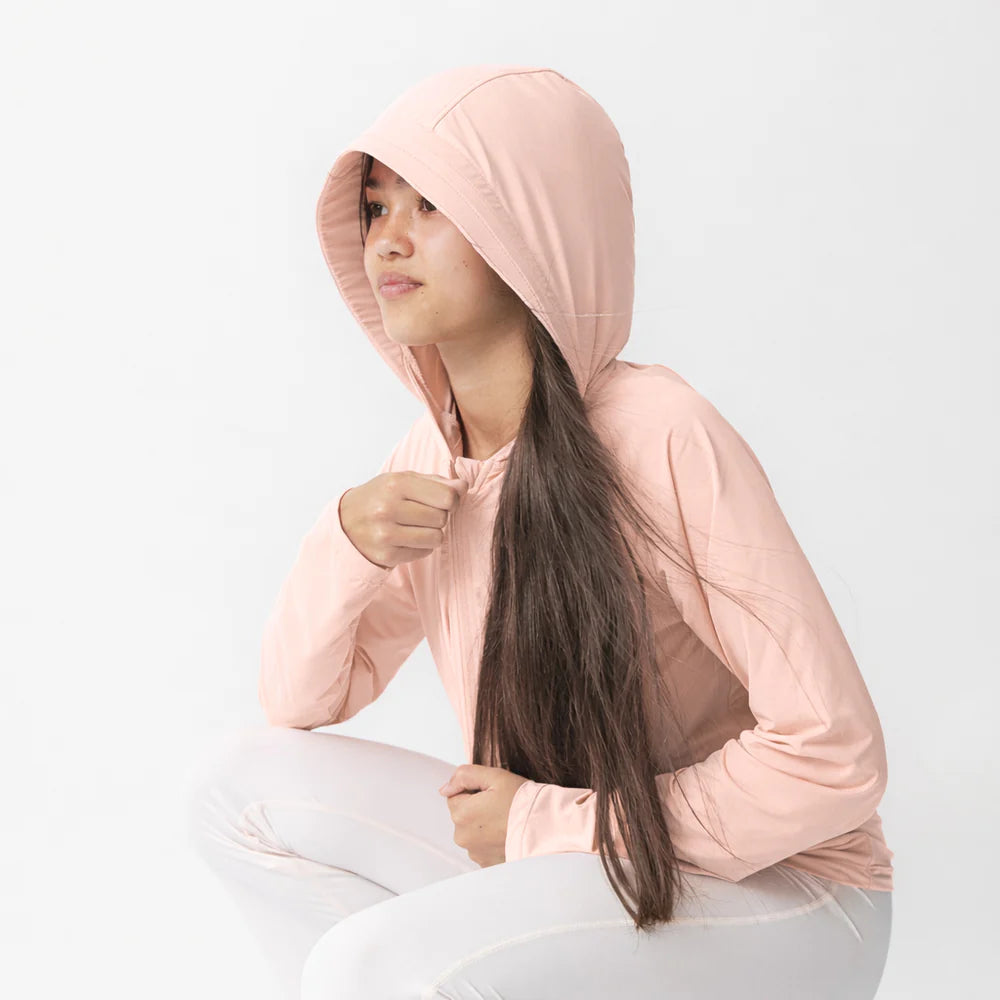 Mini A Ture-MATDRUNA UV skin hoodie. GRS Silver peony