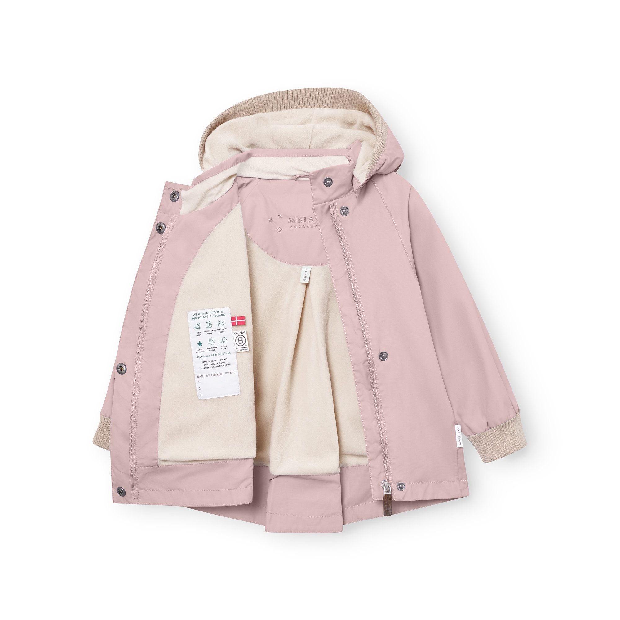 Mini A Ture-MATWIAMI fleece lined jacket. GRS Rose smoke