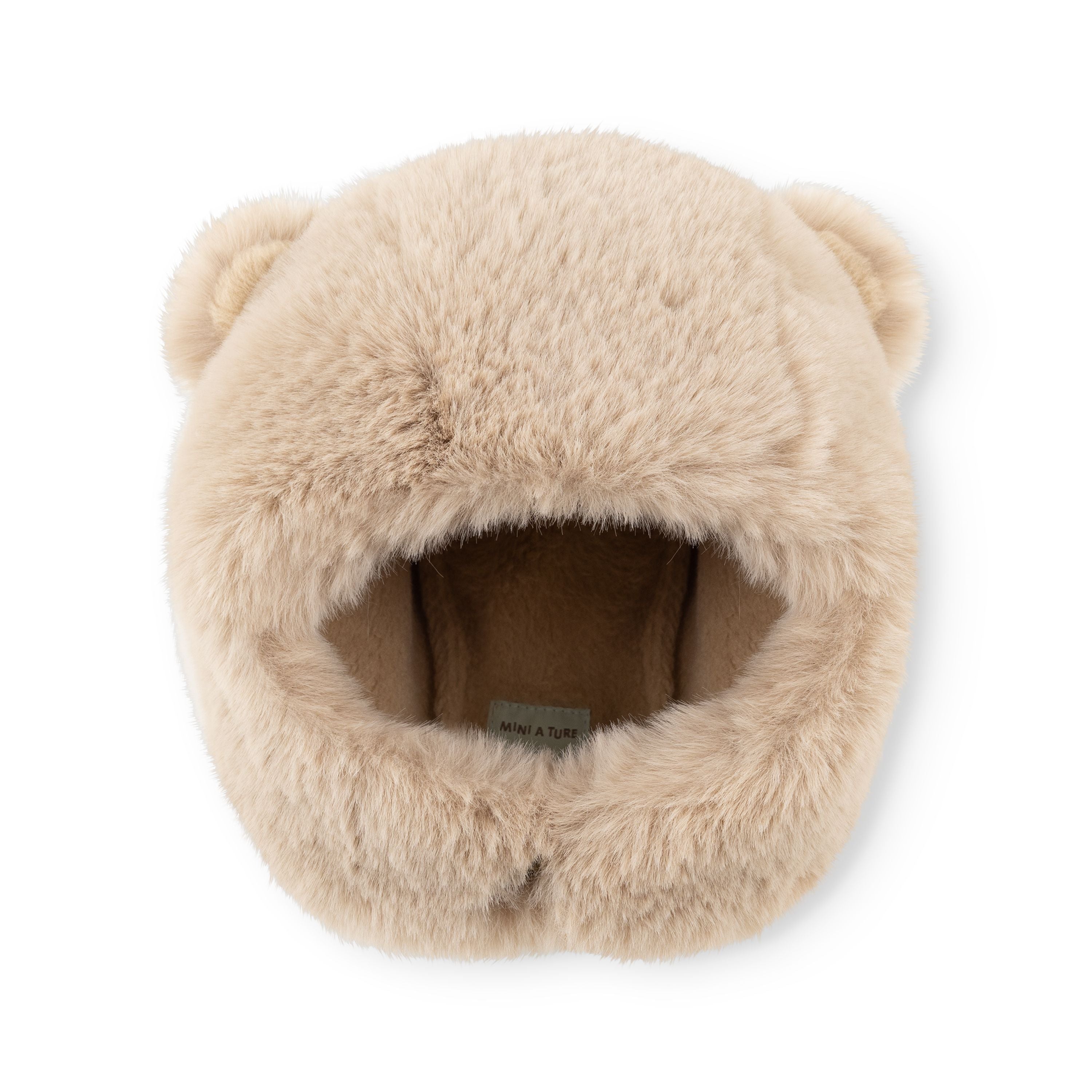 Mini A Ture-MATLIEN bear fleece lined winter hood Grey brown