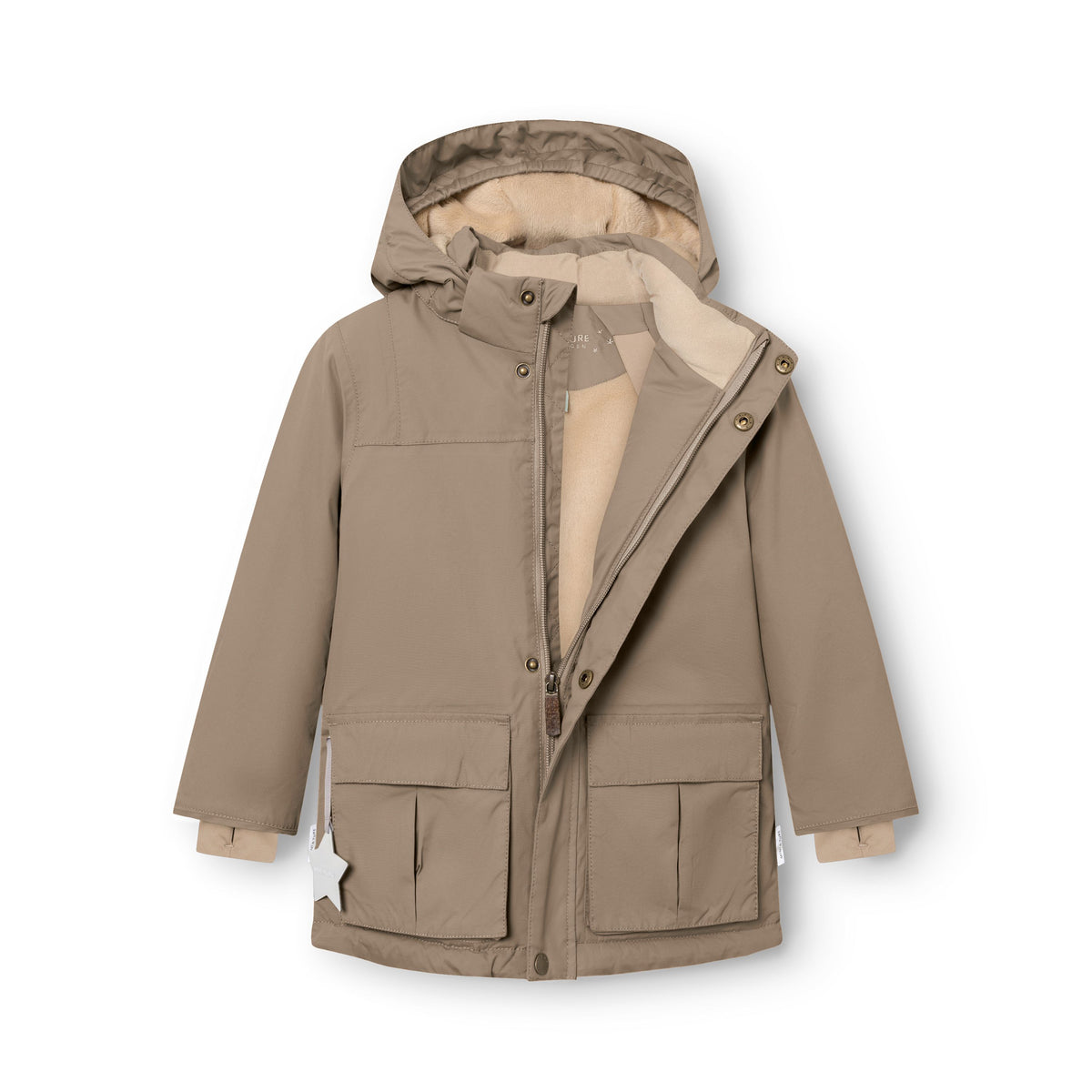 Mini A Ture-MATKASTORIO fleece lined winter jacket. GRS Grey brown