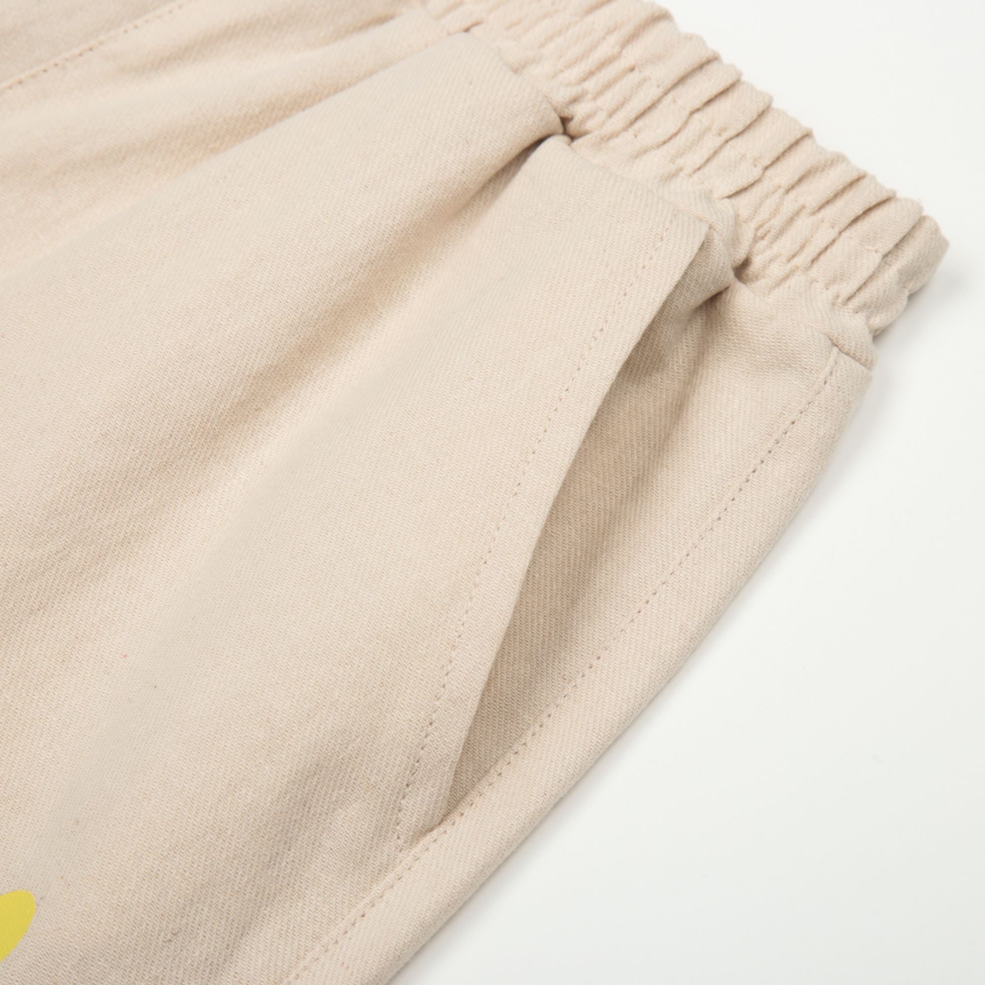Jelly Mallow-Avocado Island Linen Shorts Cream