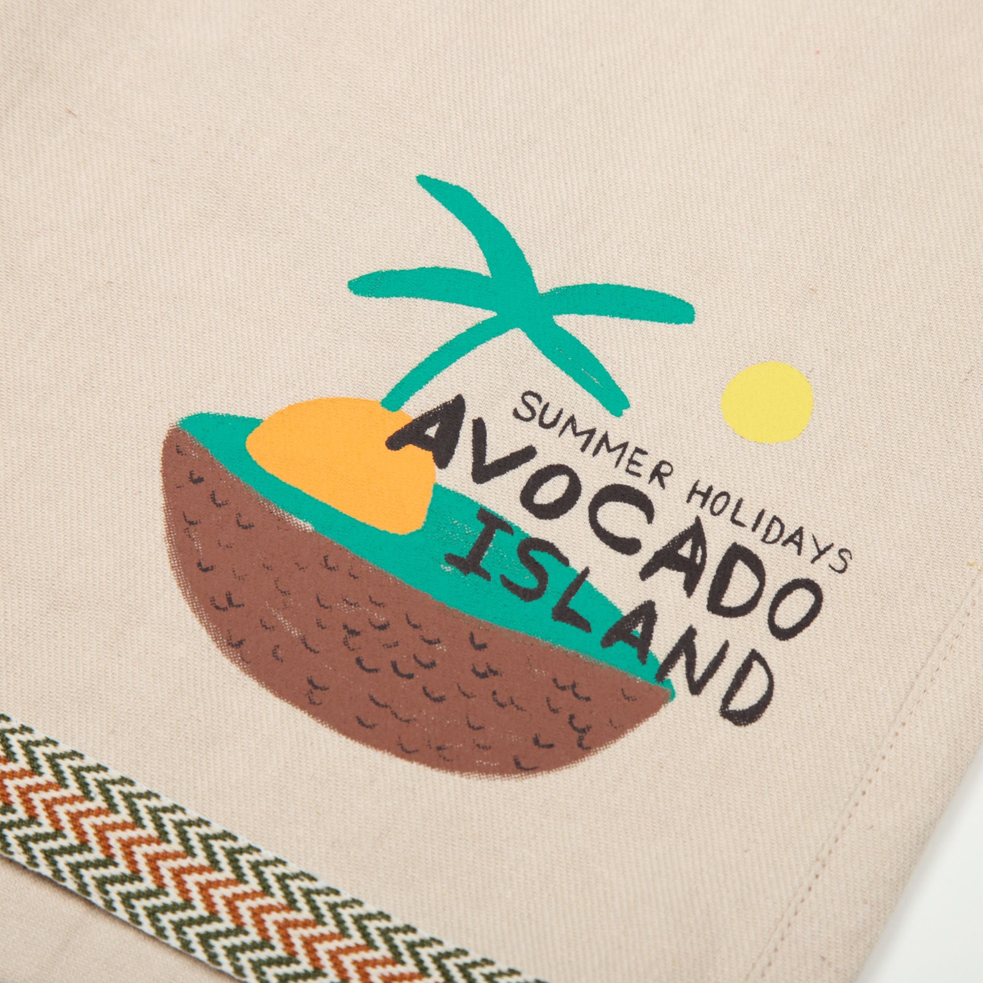 Jelly Mallow-Avocado Island Linen Shorts Cream