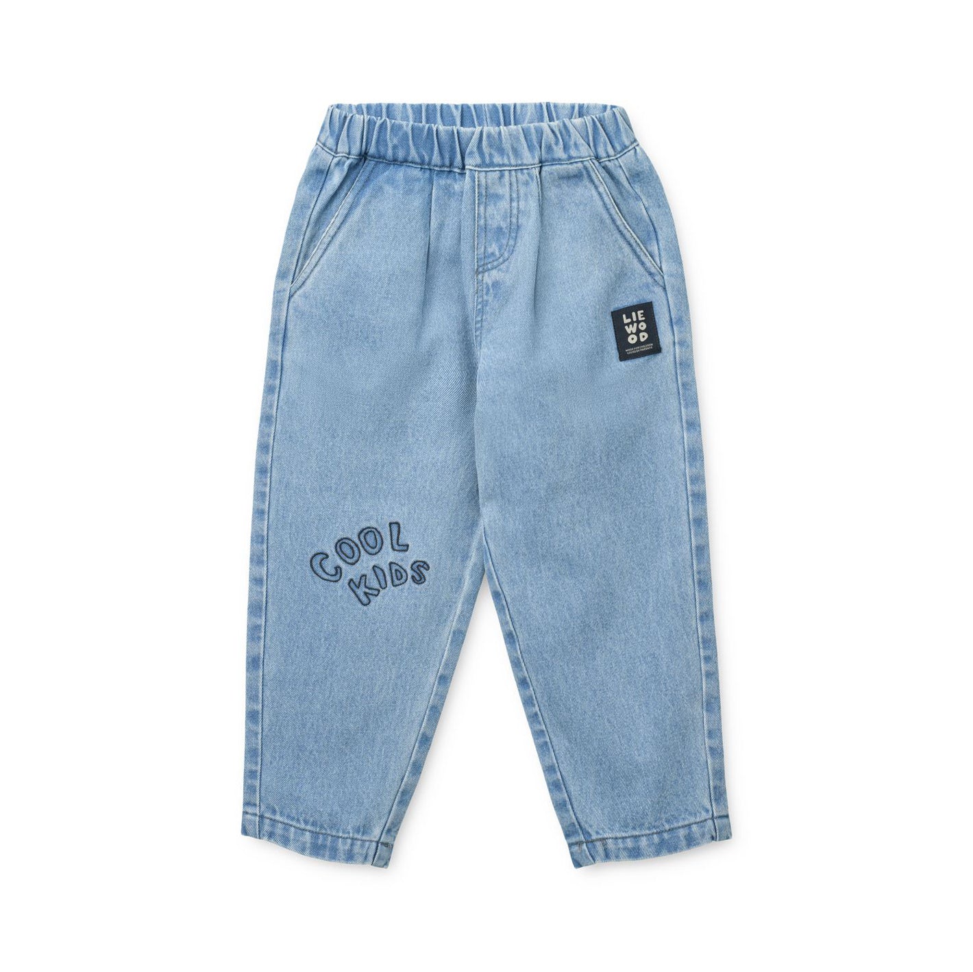 Liewood-Borris Placement Denim Pants Cool kids / Light blue denim