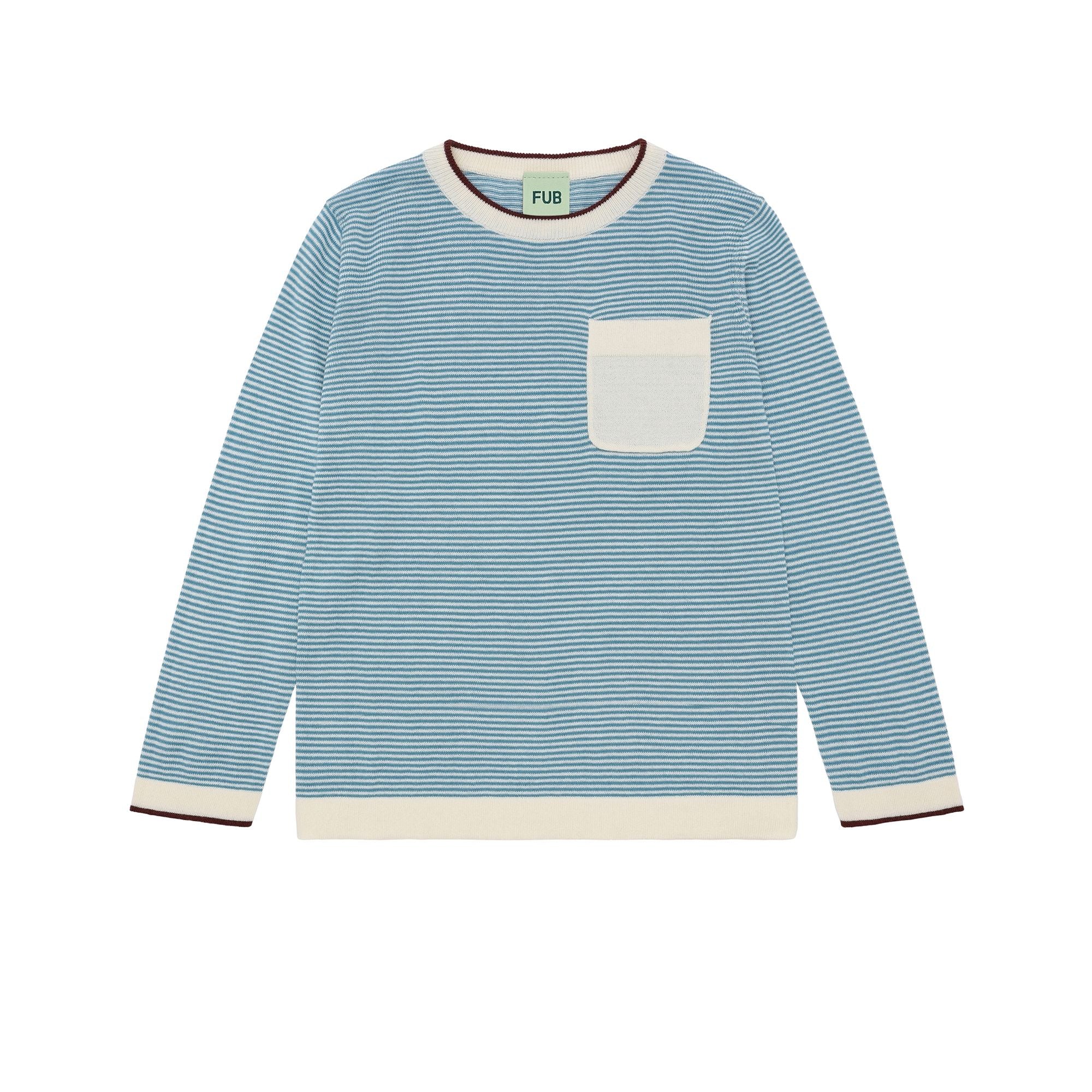 FUB-Kids Striped Crew ecru/sea