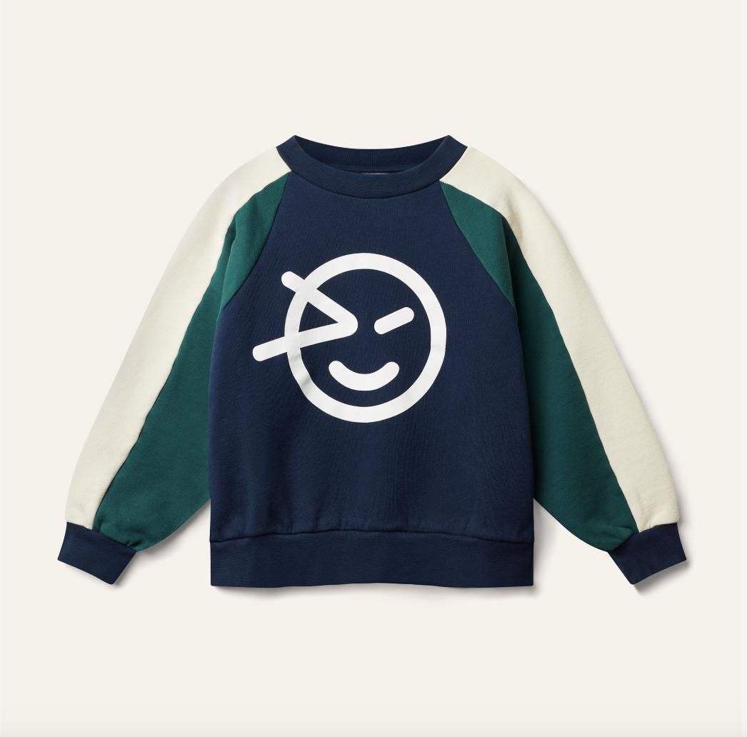 Wynken-Wynk Panel Sweat Navy Green Cream