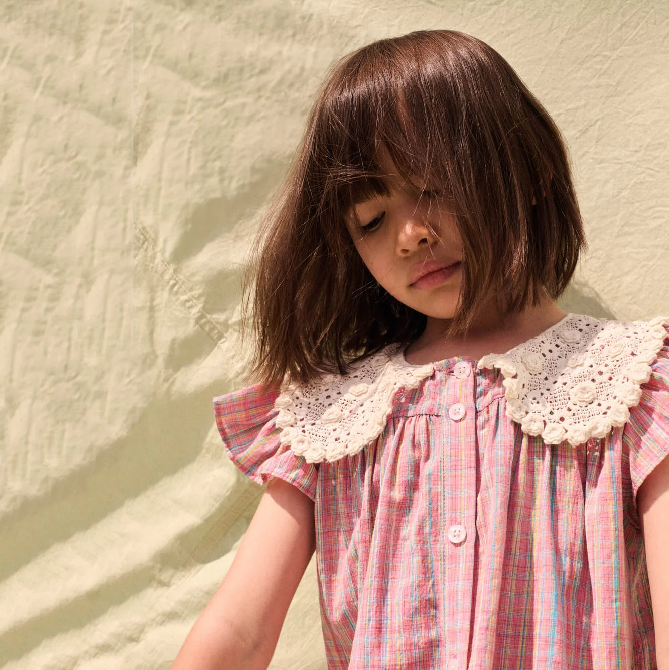 Louise Misha-Girls Dress Vaina Pink Pomelo Checks