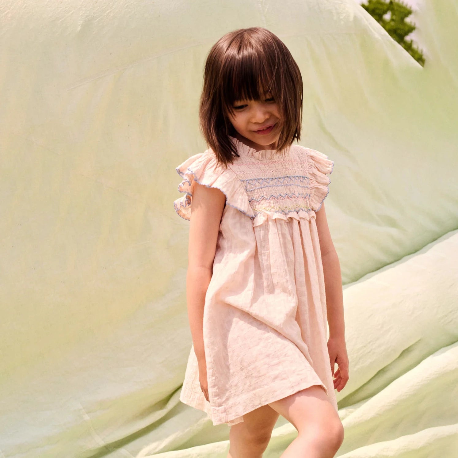 Louise Misha-Girls Dress Aurelina Cream