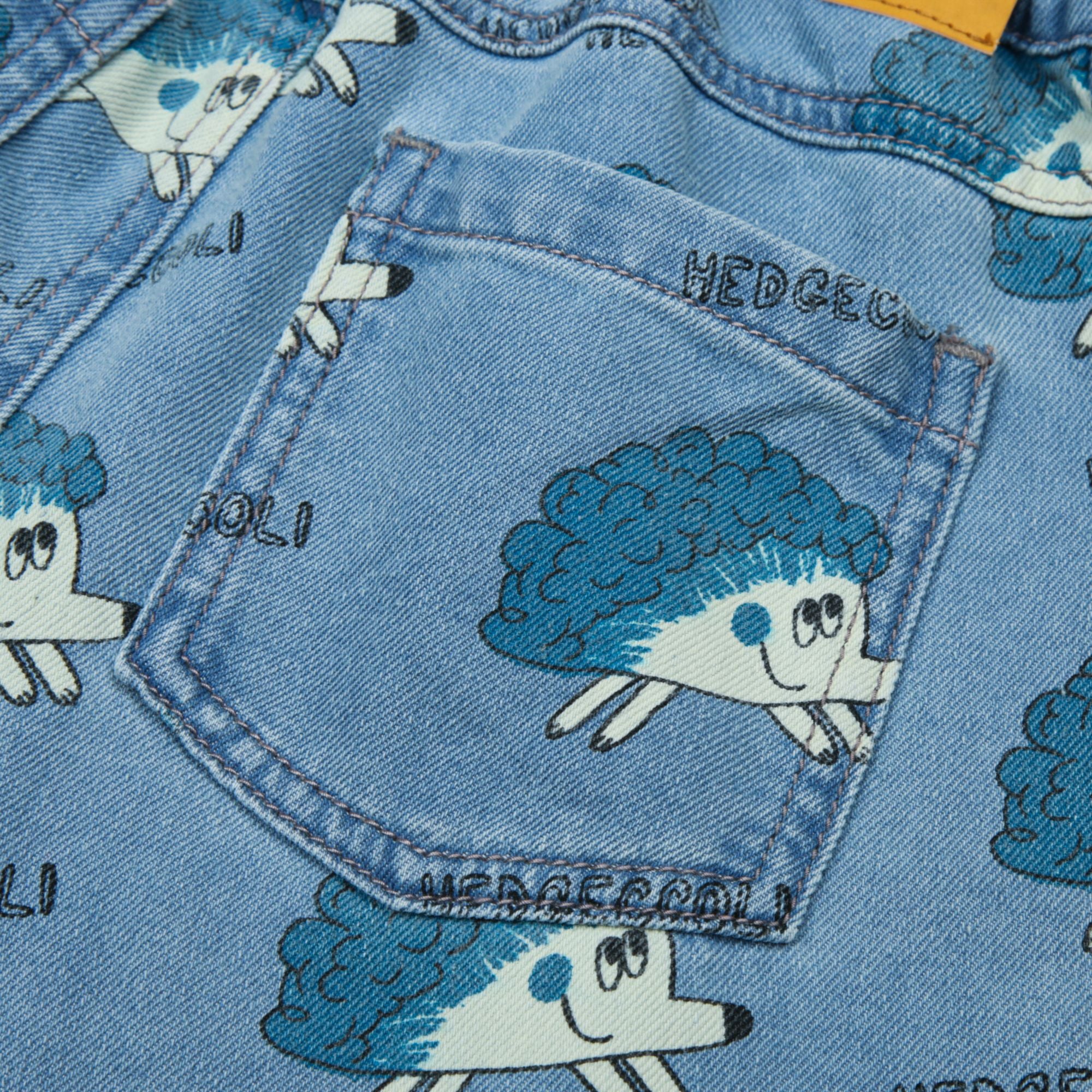 Jelly Mallow-Hedgehog Denim Pants Blue
