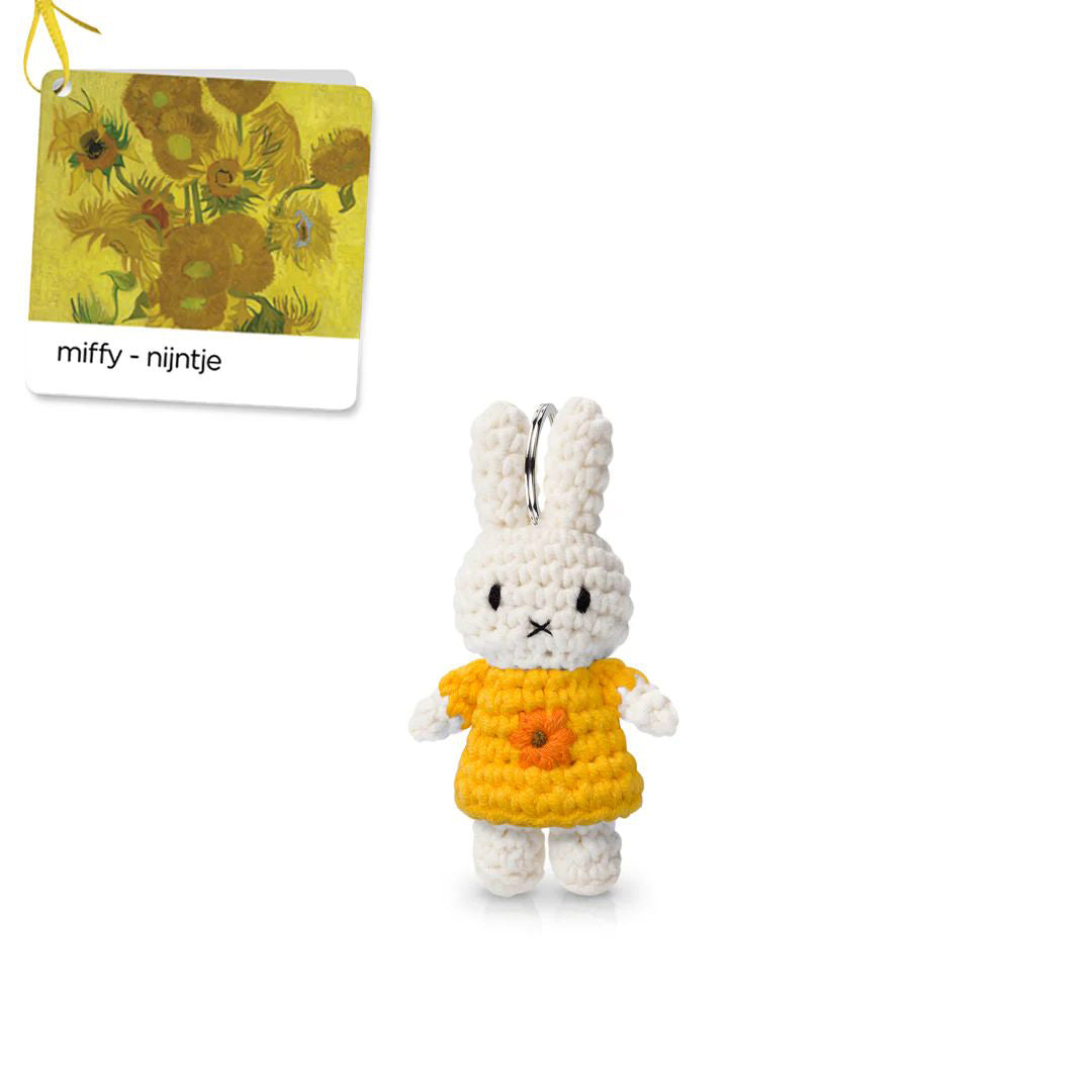 Miffy-Handmade Crochet Miffy Keychain Yellow Sunflower