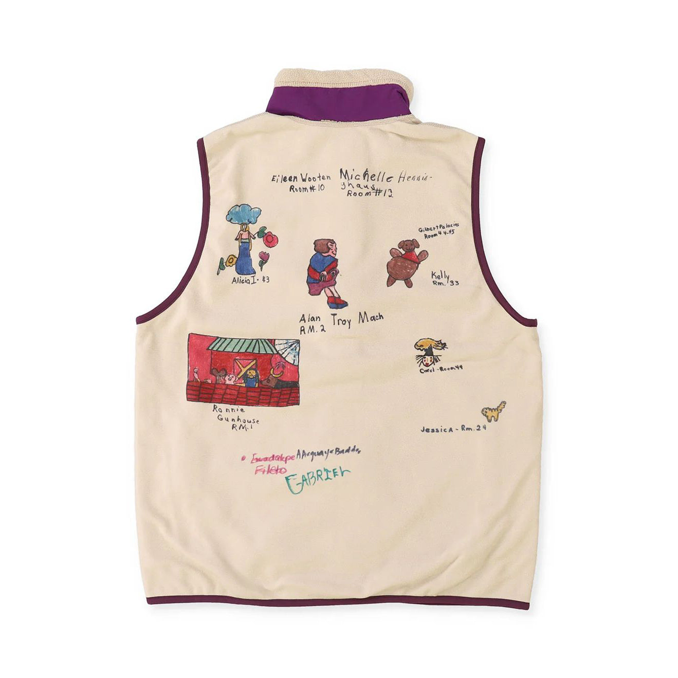 Denim Dungaree-Kids Off White Fleece Remake Vest