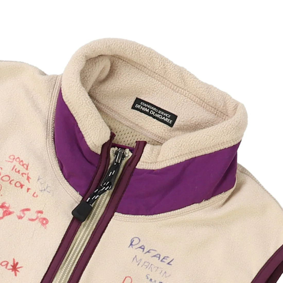 Denim Dungaree-Kids Off White Fleece Remake Vest