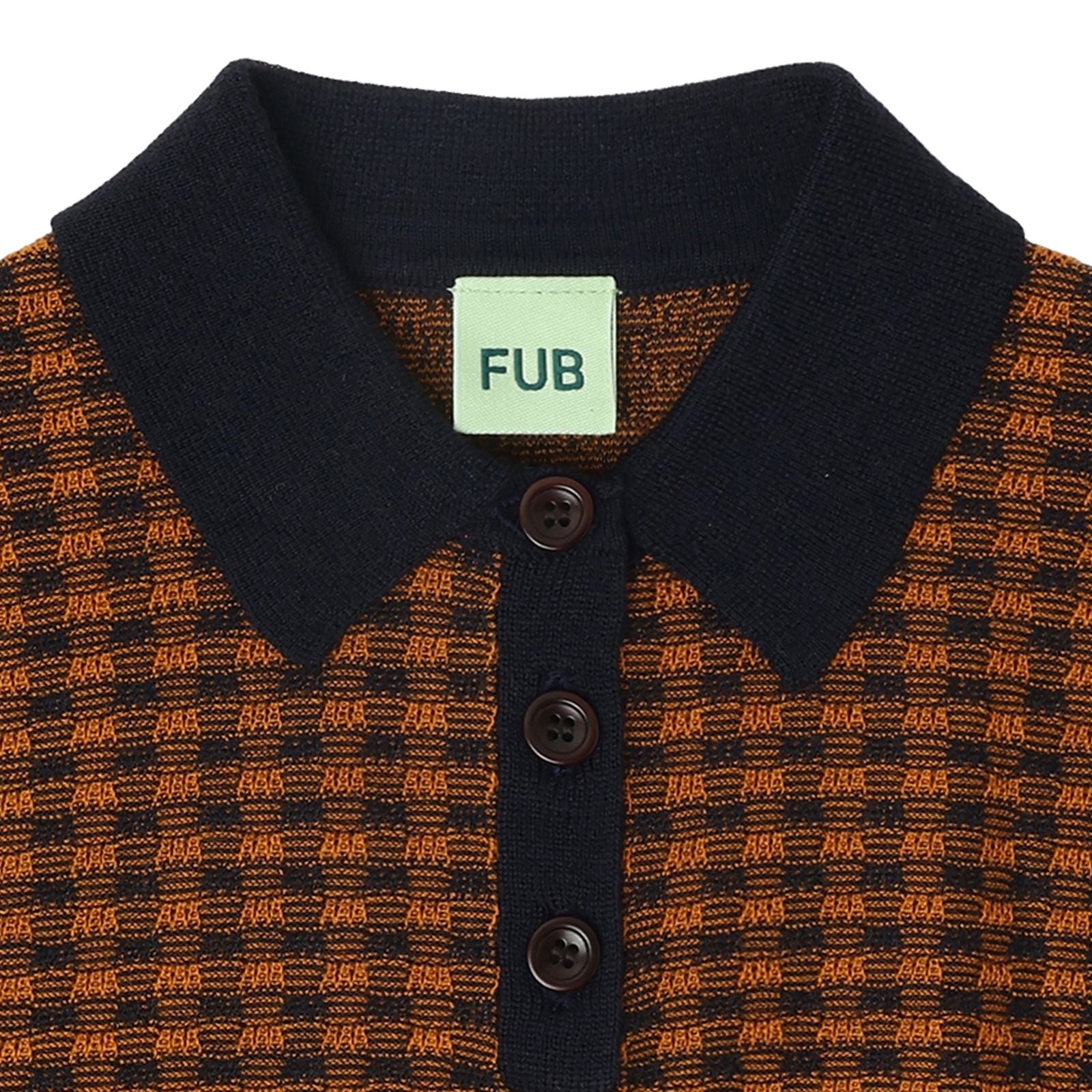 FUB-Kids Checked Polo dark navy/burnt amber