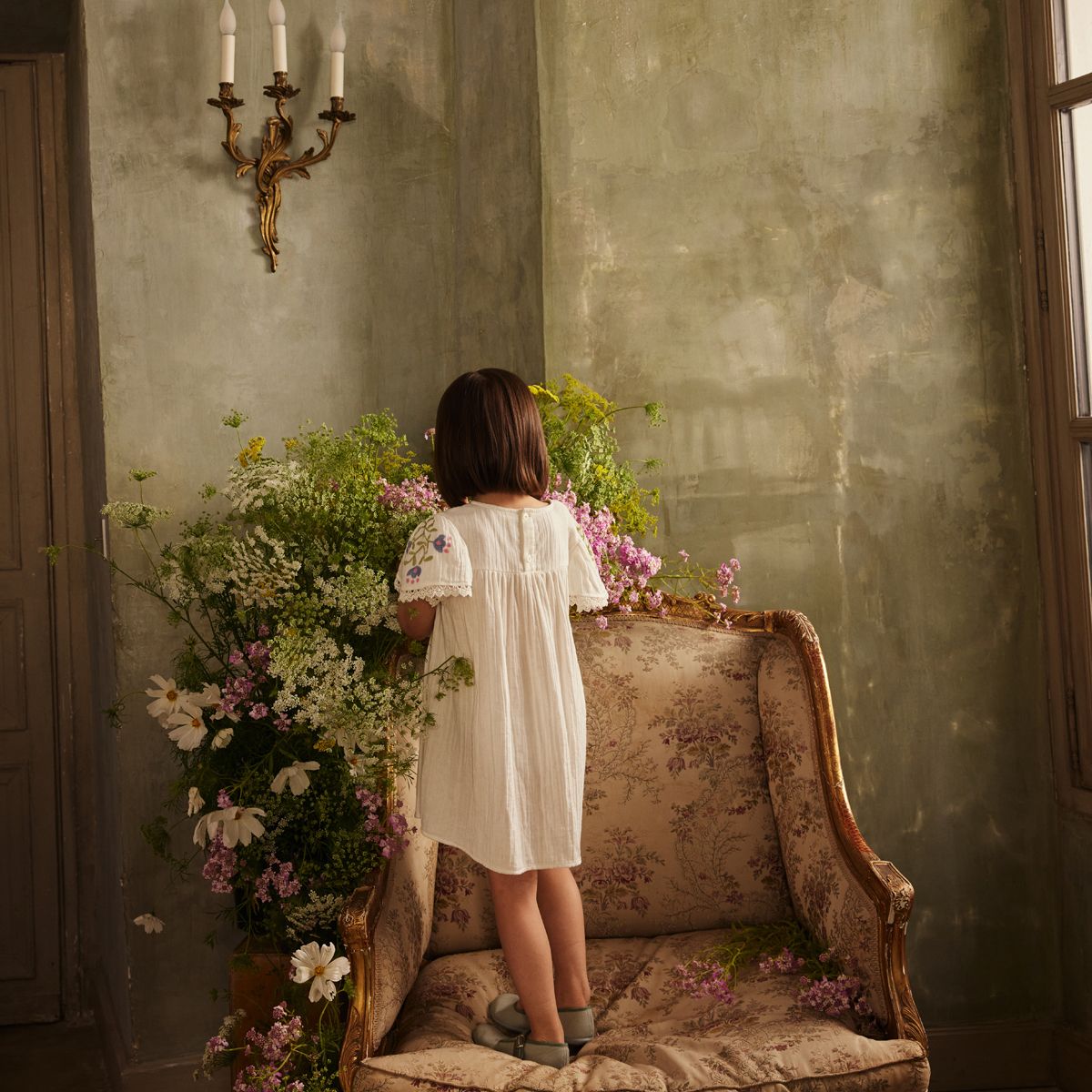 Louise Misha-Girls Dress Ana Off White