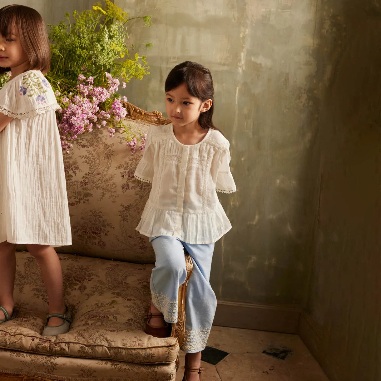 Louise Misha-Girls Pants Florelia Oxford Blue
