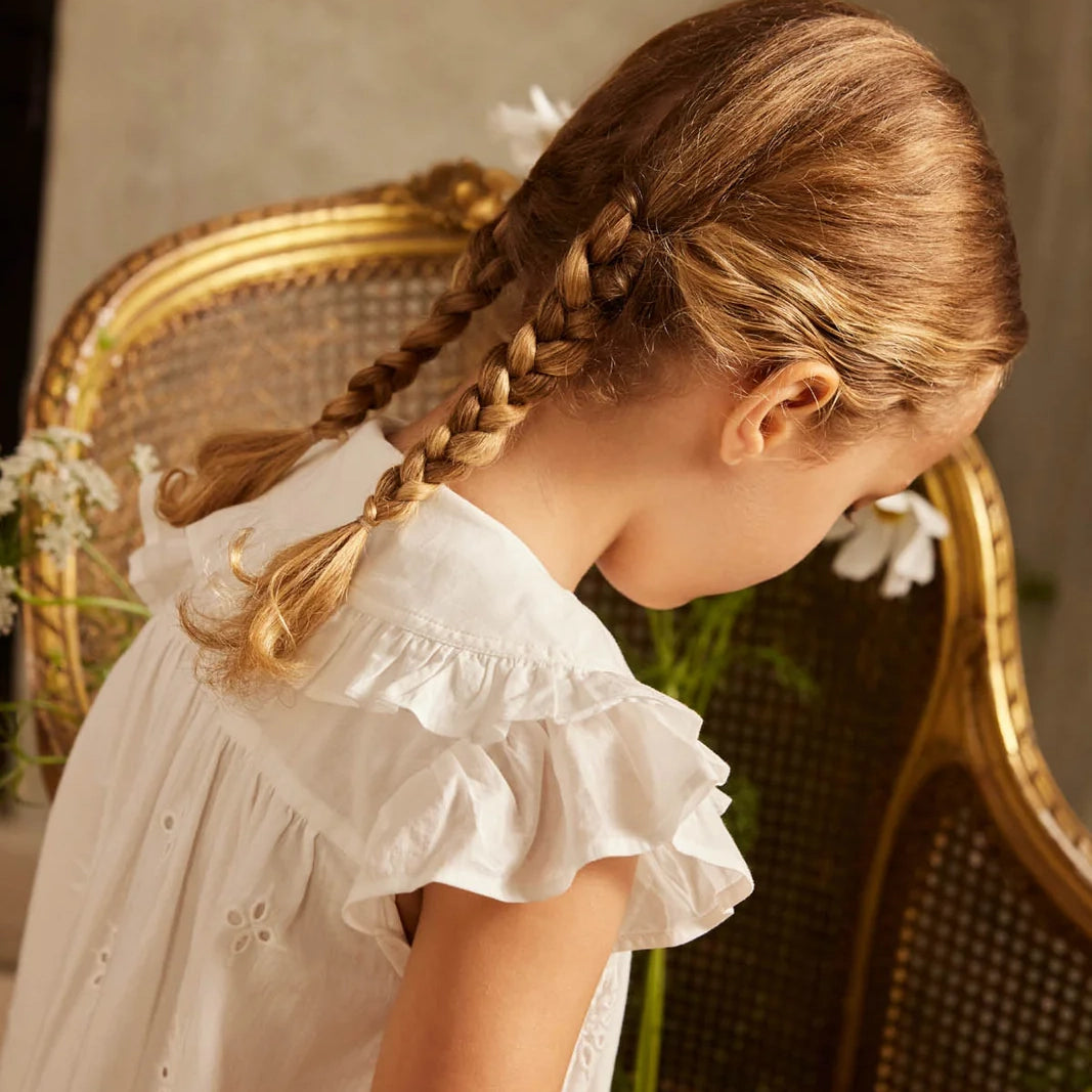 Louise Misha-Girls Dress Mia Off White Schiffli