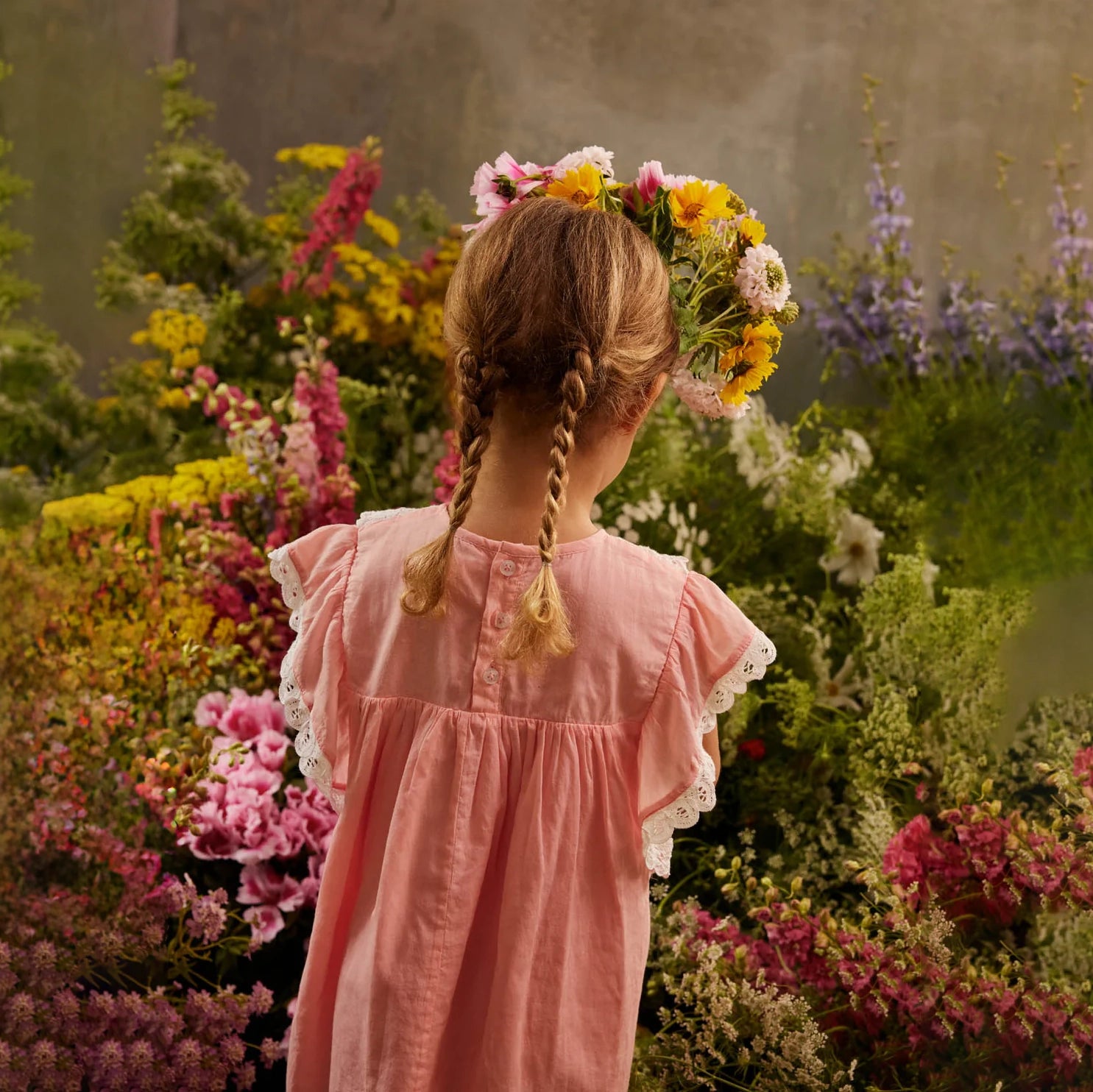 Louise Misha-Girls Dress Haida Coral
