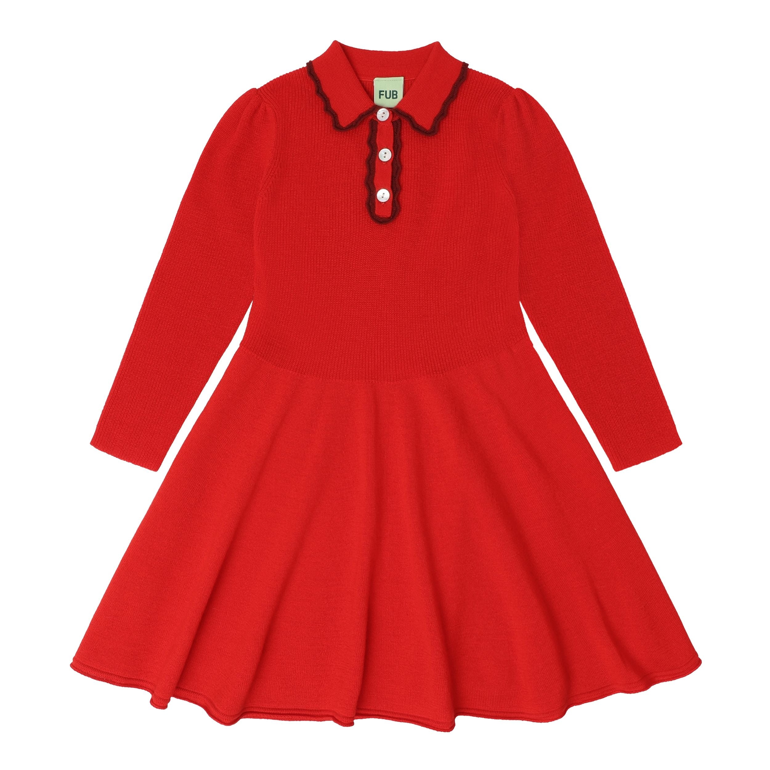 FUB-Girls Peblum Dress signal red