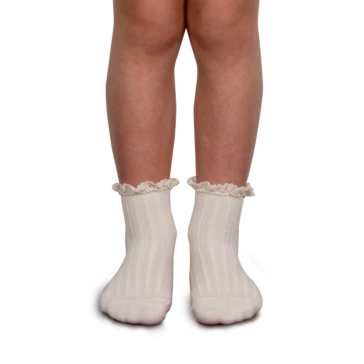Collégien-Lili Lace Trim Ribbed Ankle Socks Doux Agneaux
