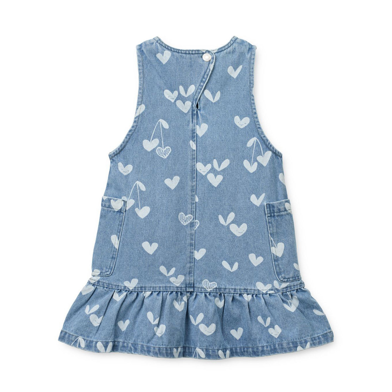 Liewood-Angelica Printed Denim frill Dress Sweethearts / light blue denim