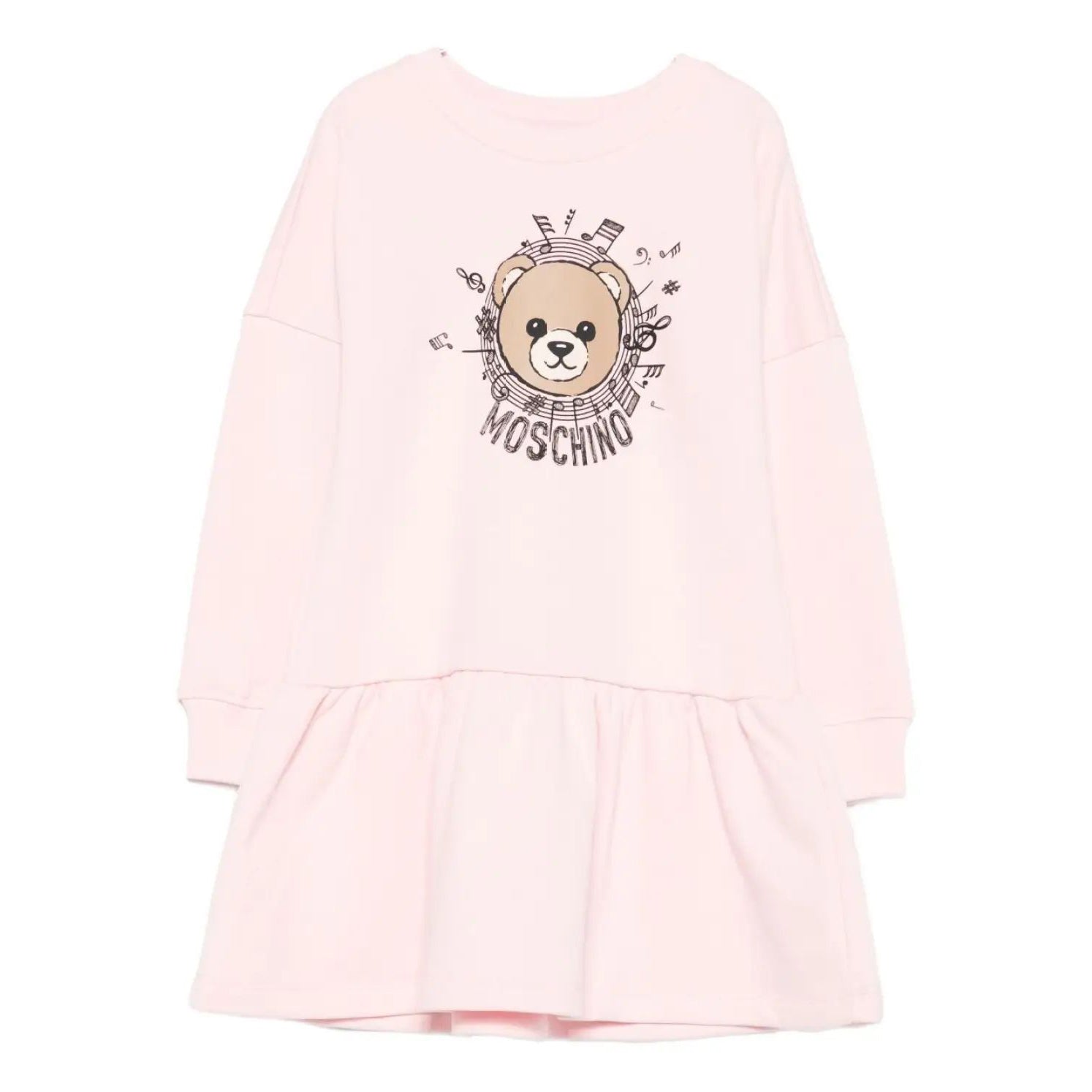 Moschino-Girls Sugar Rose Teddy Bear Logo Dress