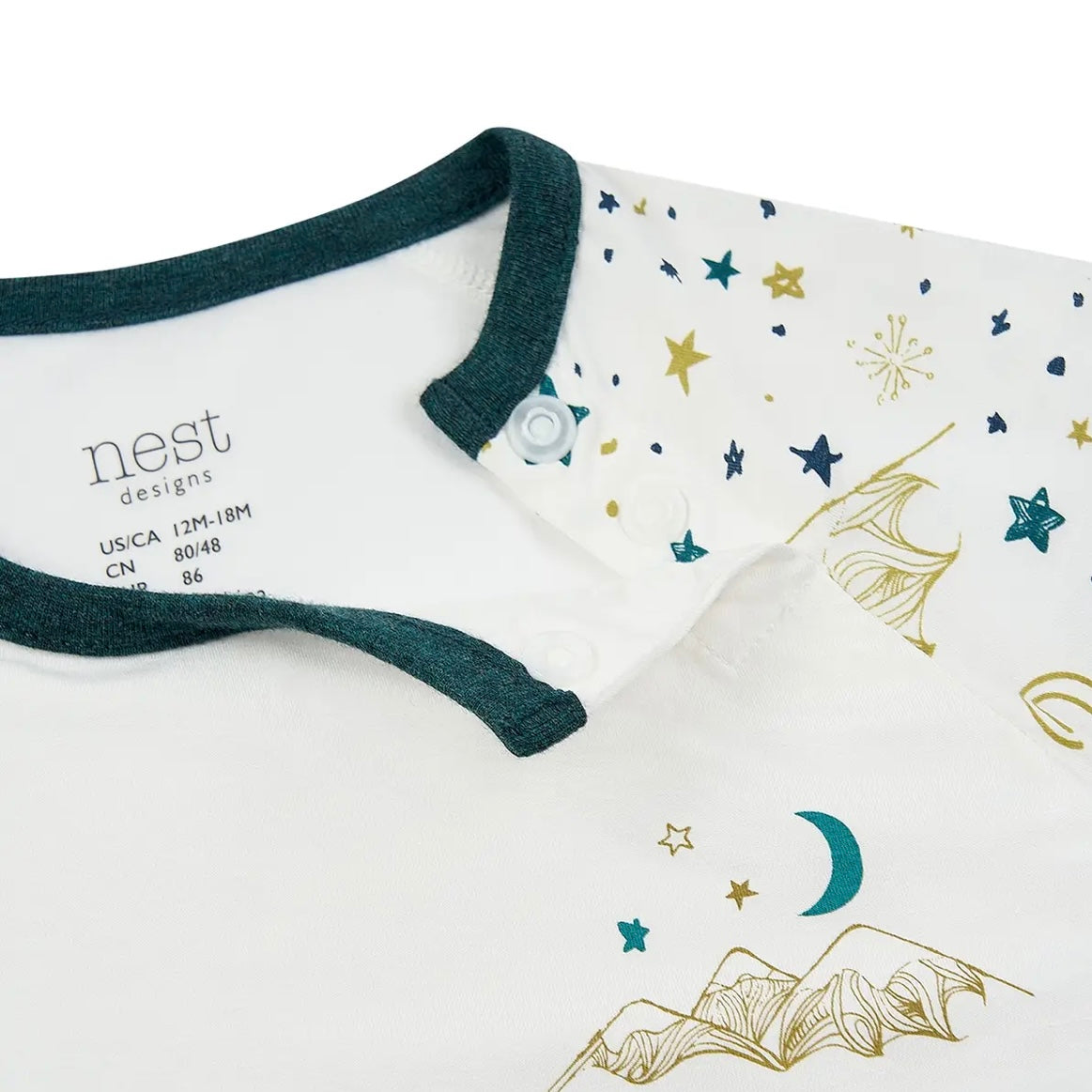 Nest Designs-Kids Short Sleeve Play Set Stars White