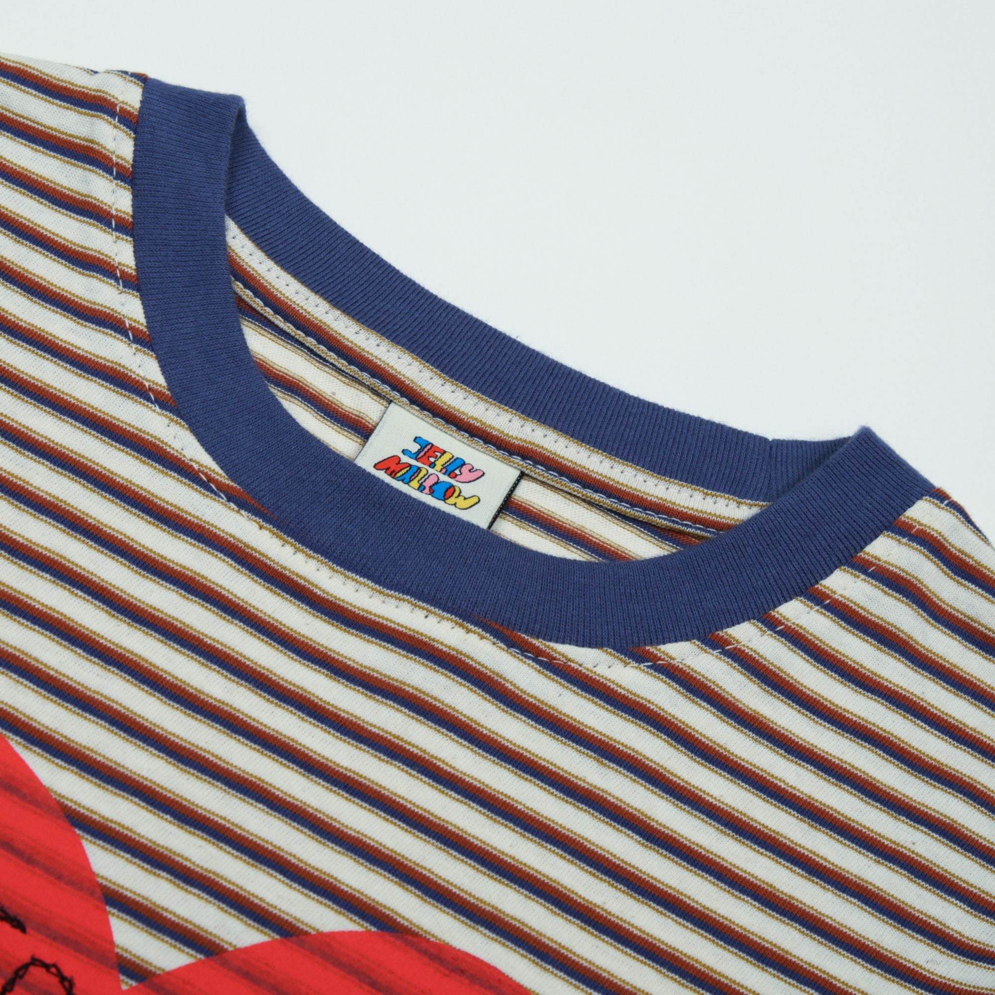 Jelly Mallow-Heartchain Stripe T-shirt Navy