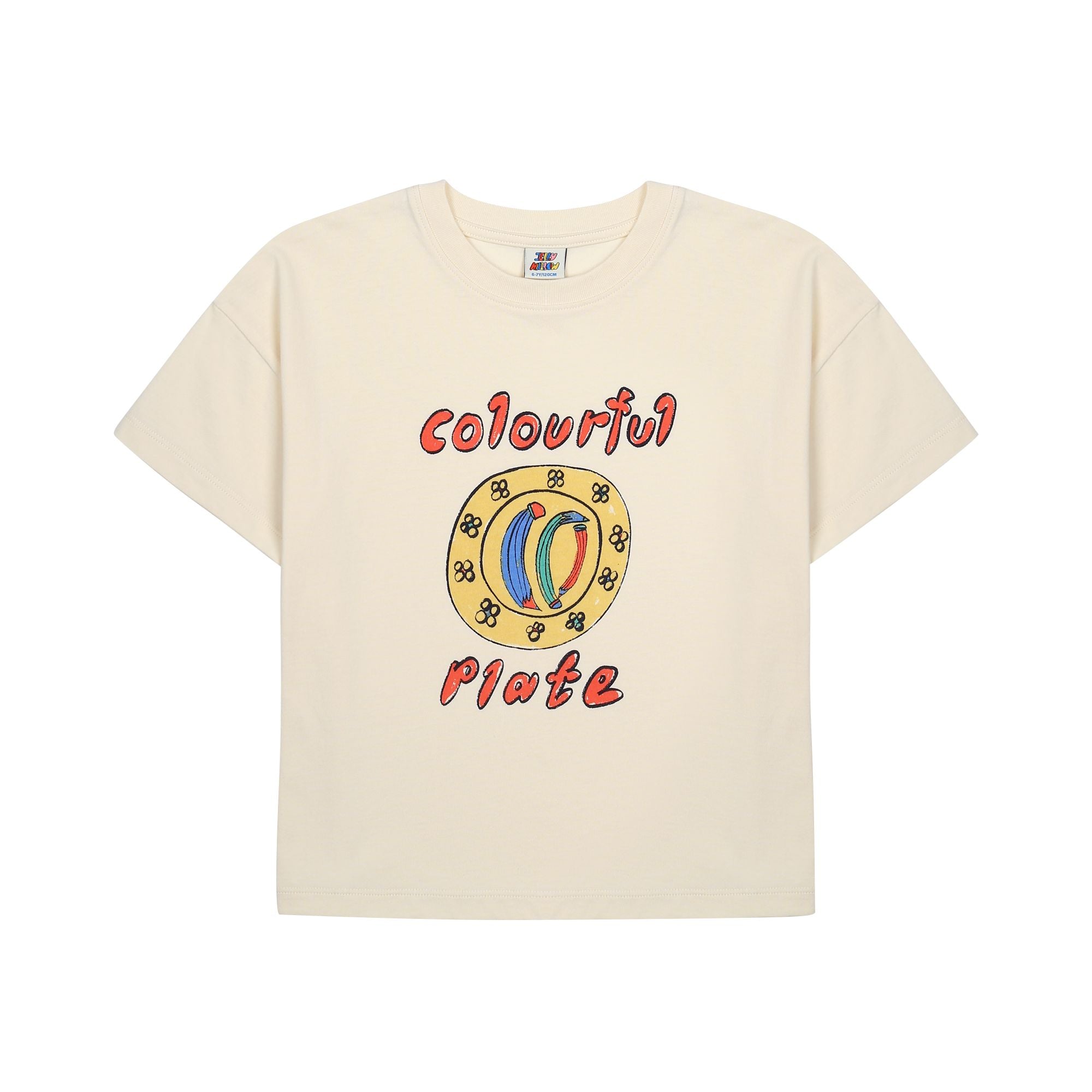 Jelly Mallow-Colorful Plate T-shirt Ivory