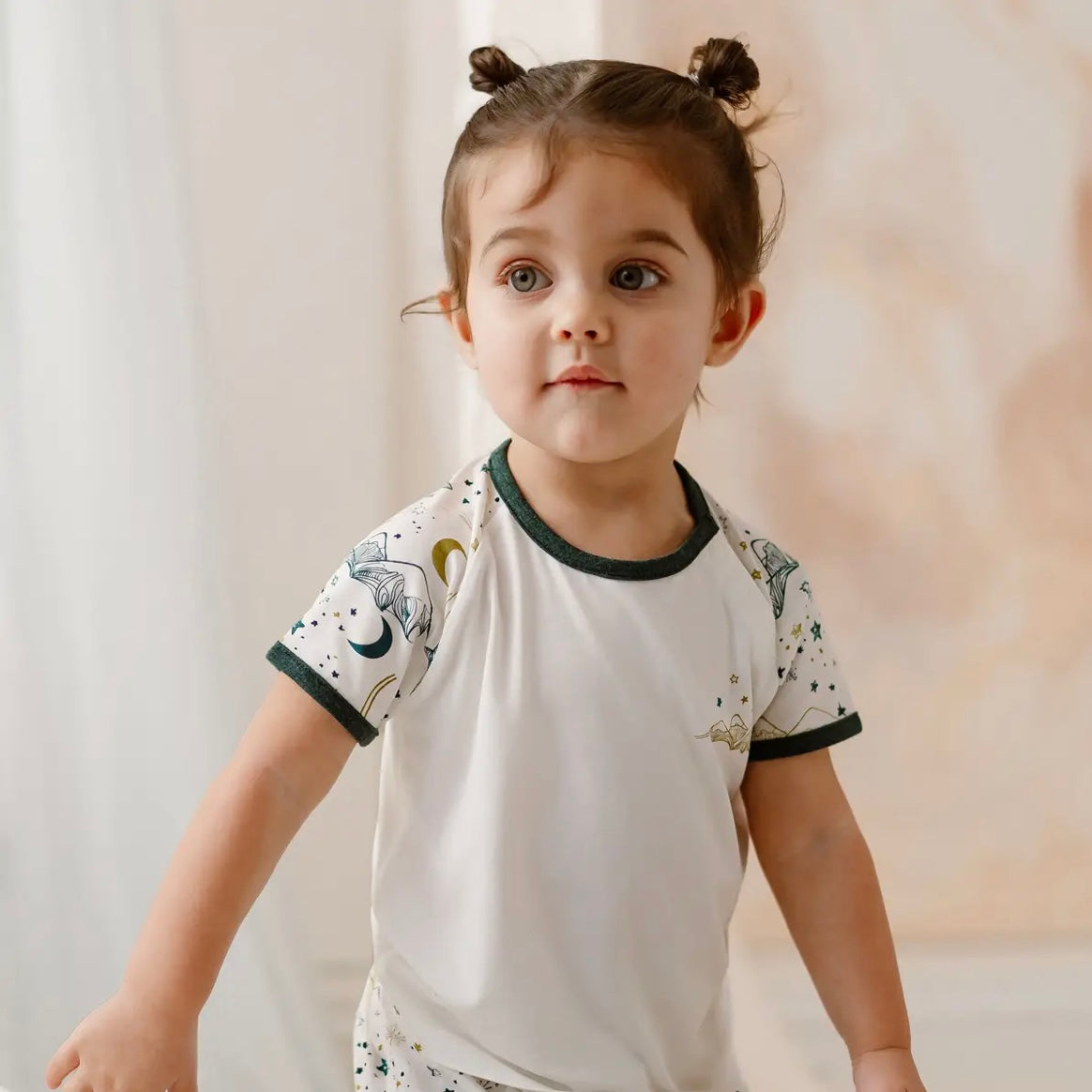 Nest Designs-Kids Short Sleeve Play Set Stars White