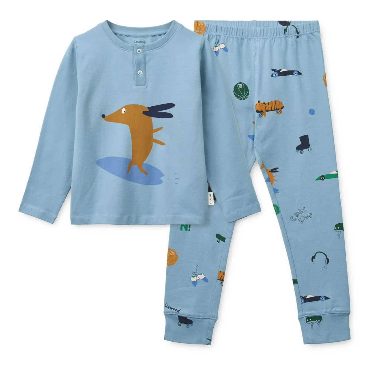 Liewood-Wilhelm Printed Pyjamas Set Dog / fun / beach blue / mix