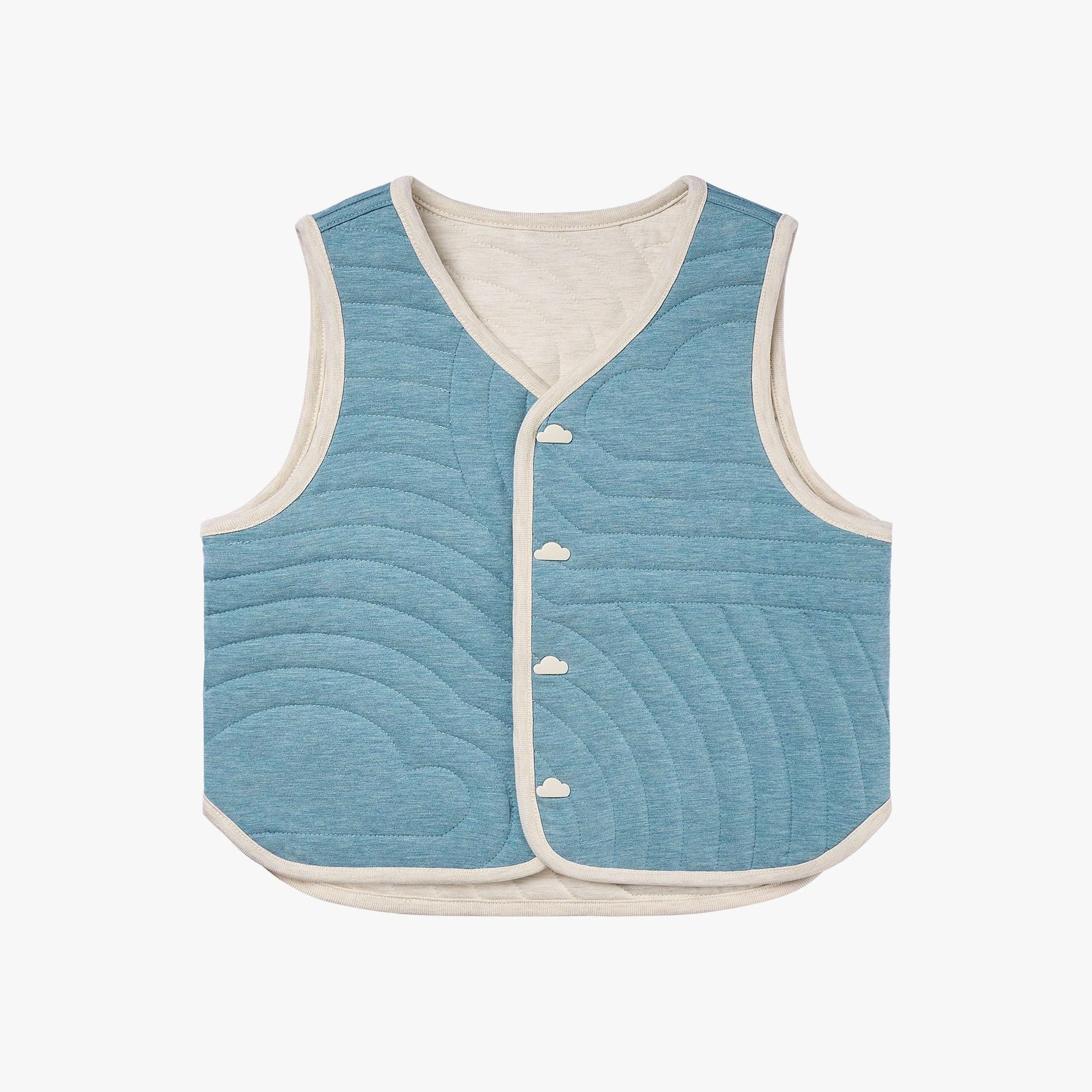 Petite Revery-Kids Quilted Reversible Vest Nimbus Cloud