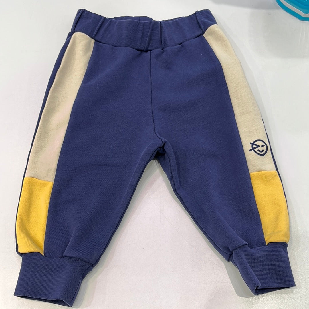 BABY SAIL TRACK PANT-NAVY/PALE EGG